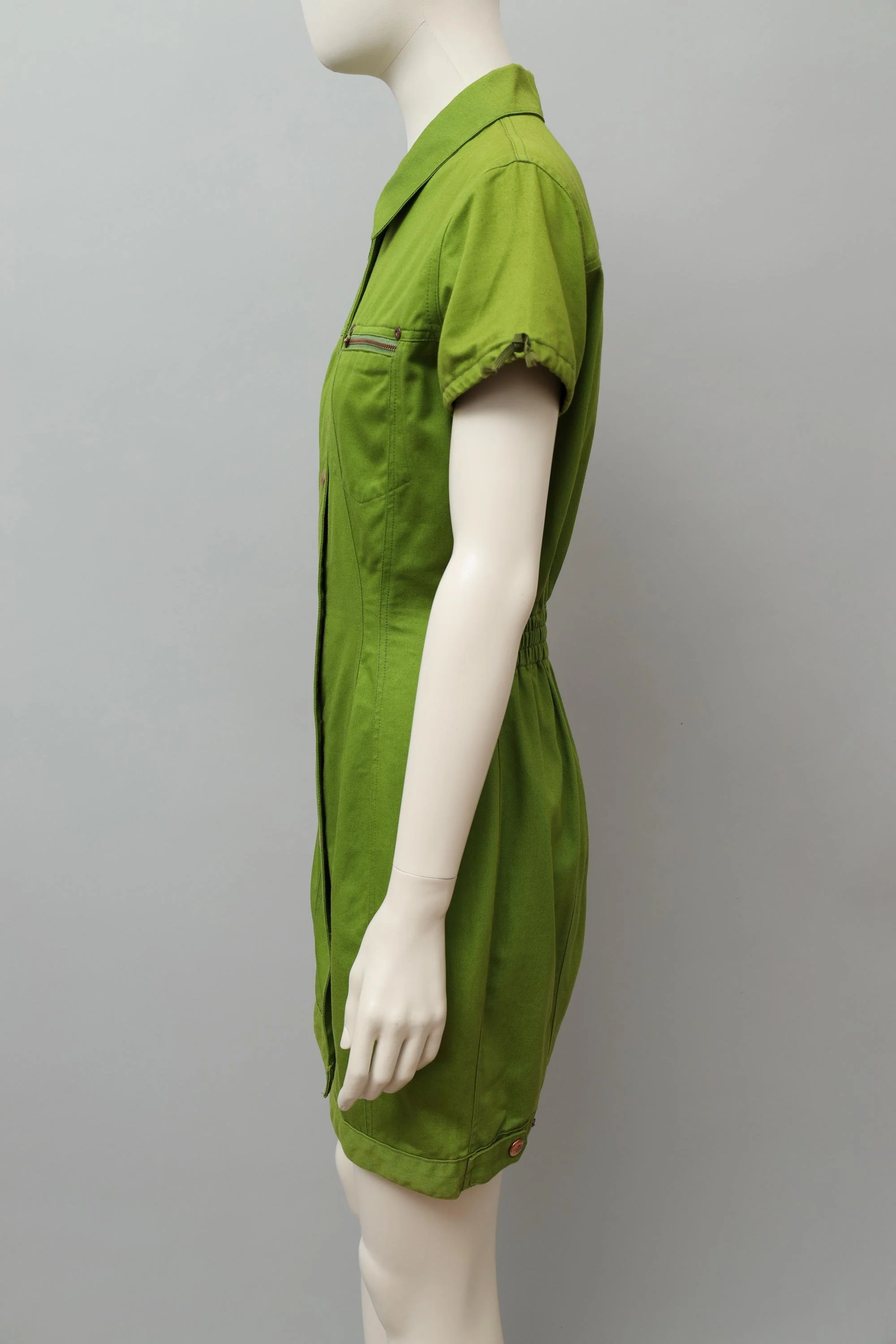 early 1990s Junior Gaultier green denim house dress
