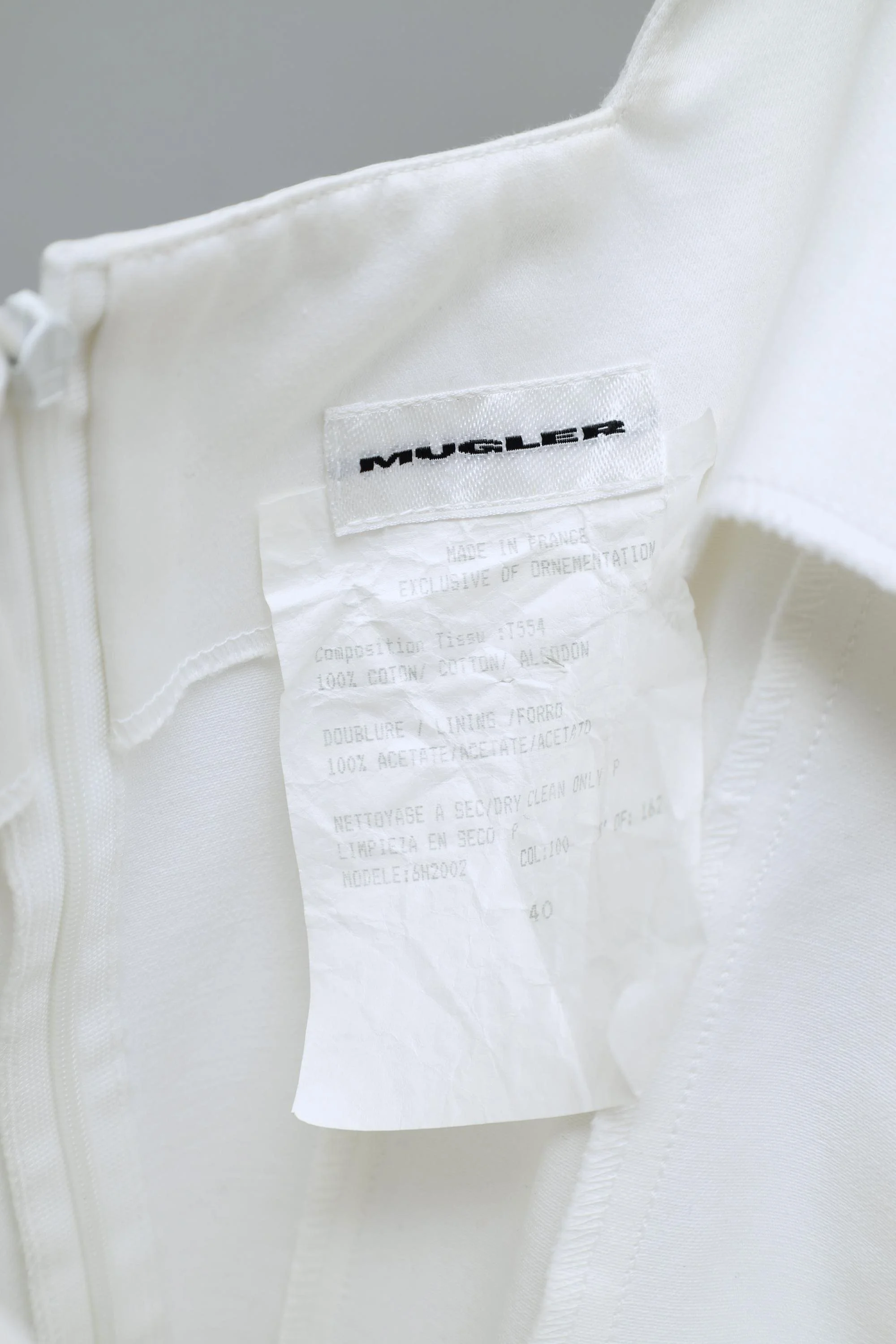 1990s Mugler label tag
