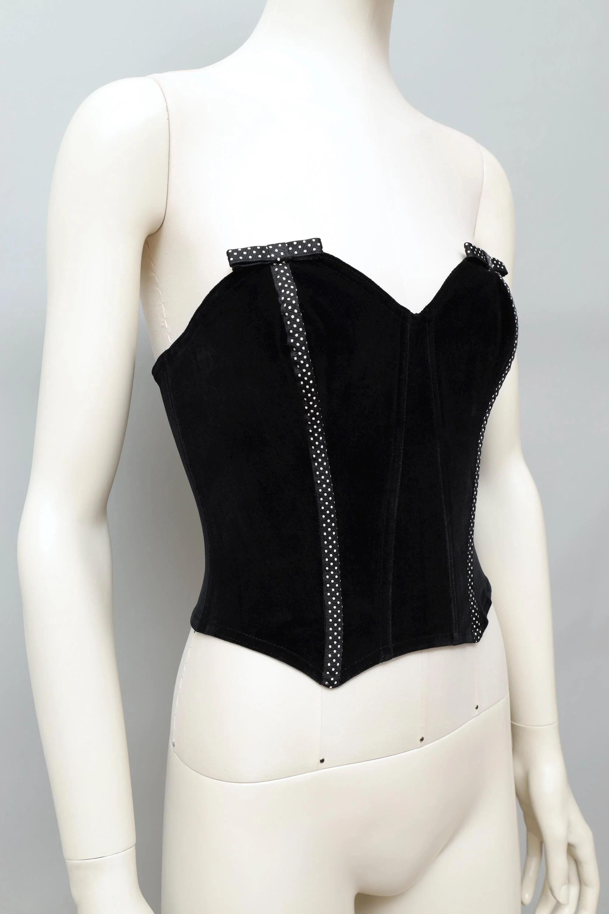 late 1980s / early 1990s Chantal Thomass polkadot velvet bow bustier