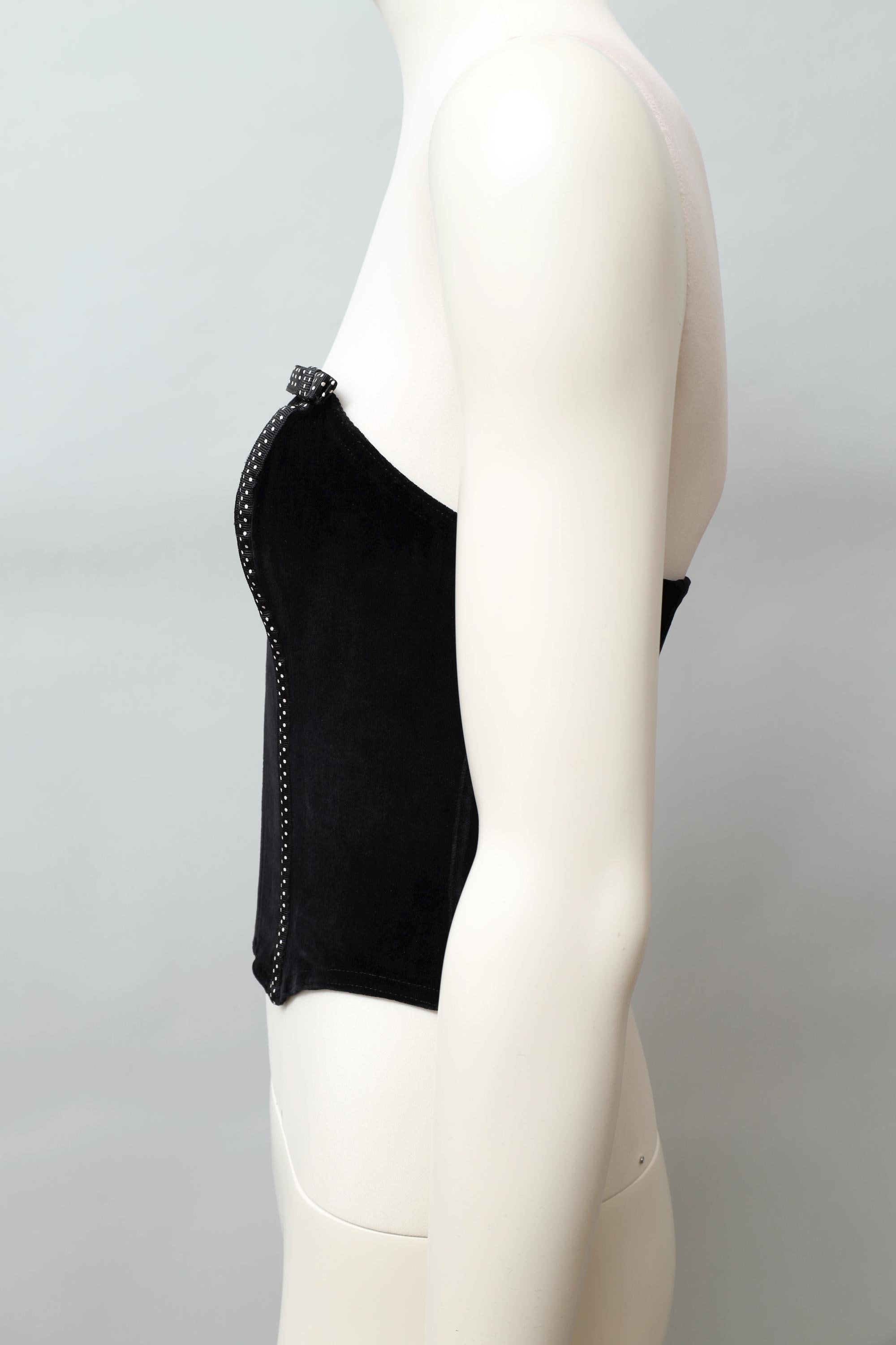 late 1980s / early 1990s Chantal Thomass polkadot velvet bow bustier