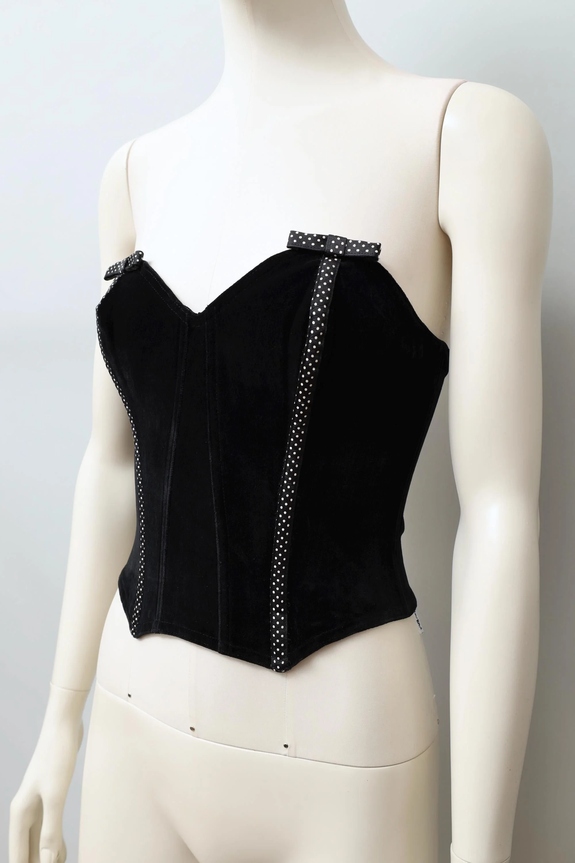 late 1980s / early 1990s Chantal Thomass polkadot velvet bow bustier