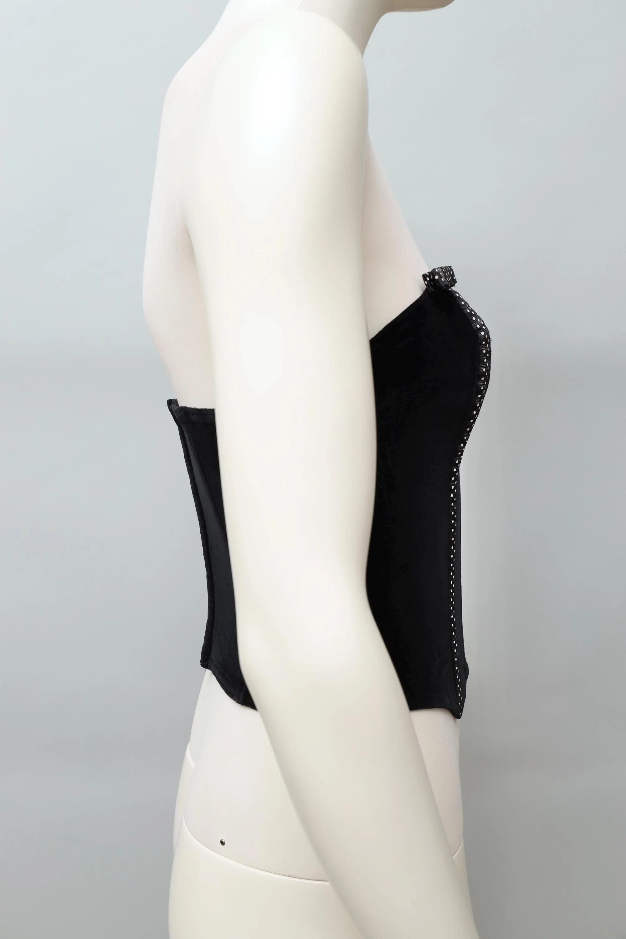 late 1980s / early 1990s Chantal Thomass polkadot velvet bow bustier