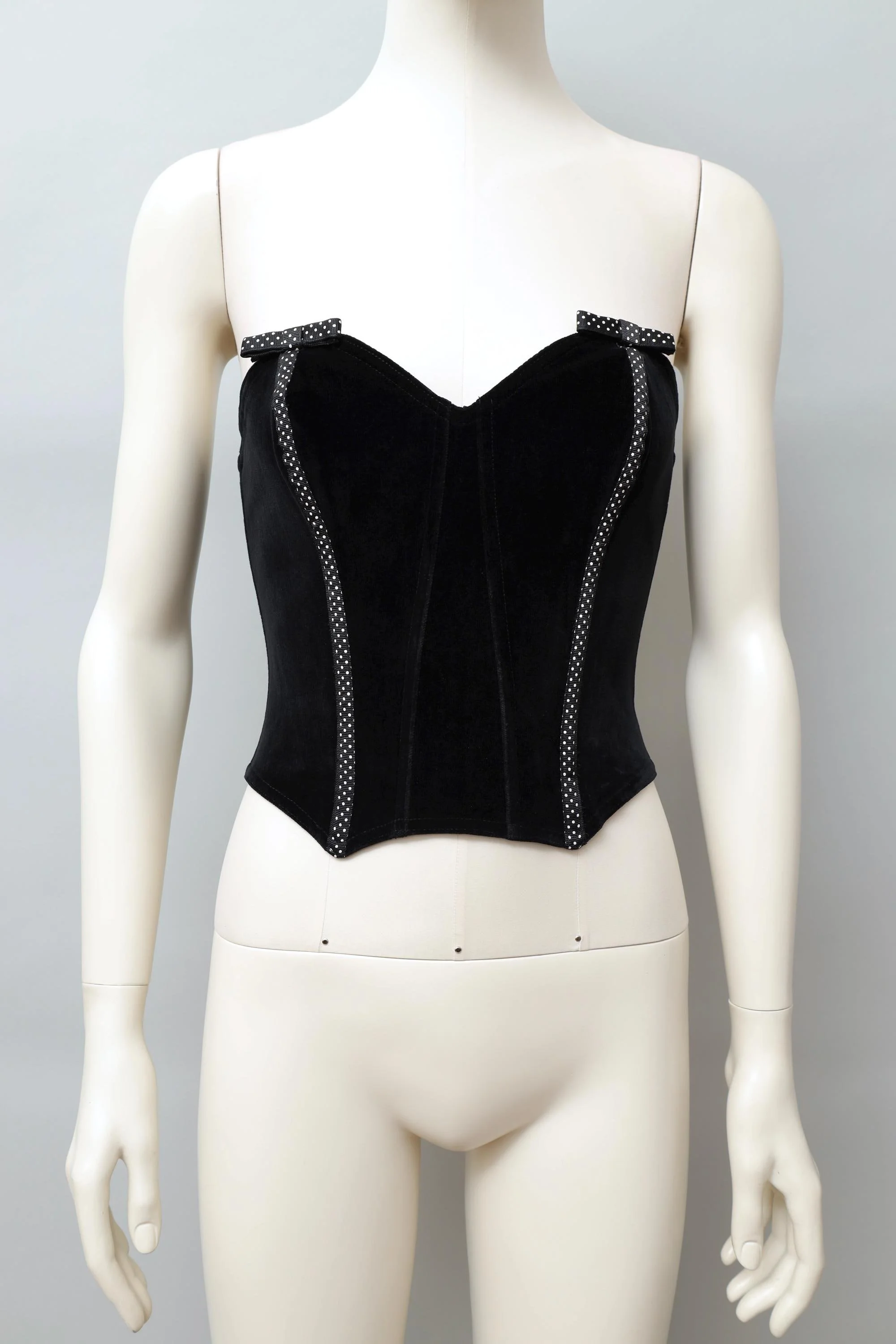 late 1980s / early 1990s Chantal Thomass polkadot velvet bow bustier