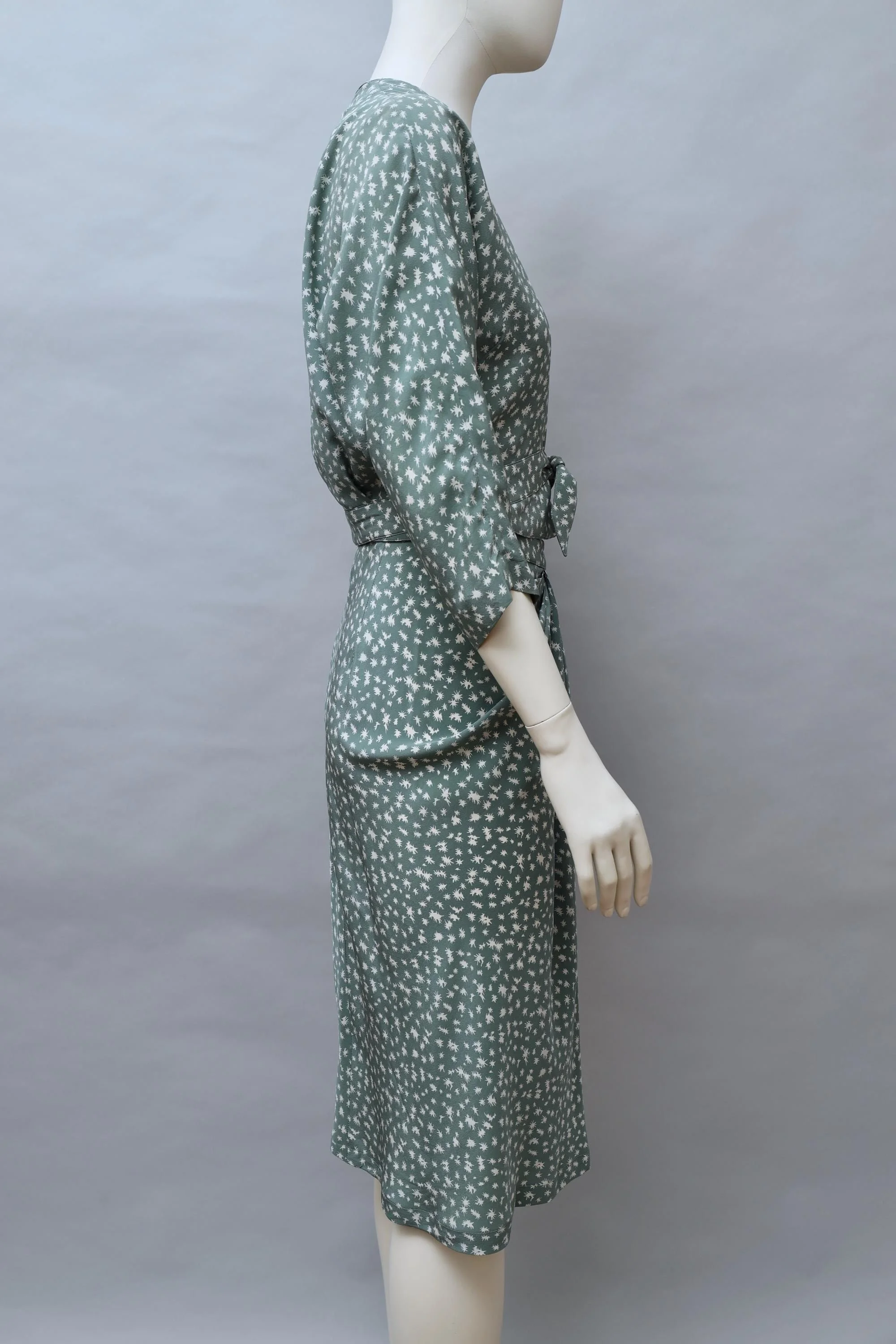 1970s Emmanuelle Khanh sage green silk ensemble