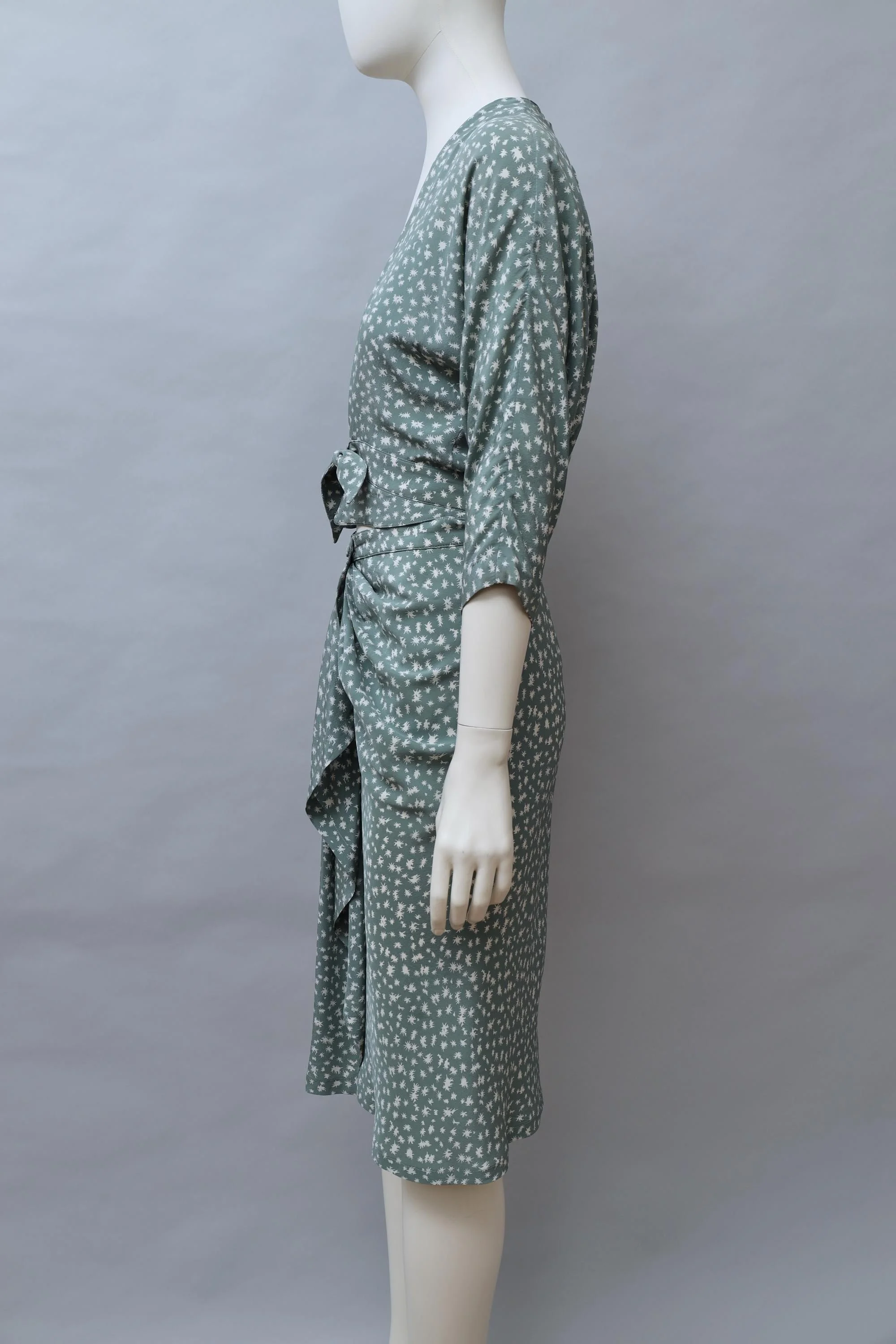1970s Emmanuelle Khanh sage green silk ensemble