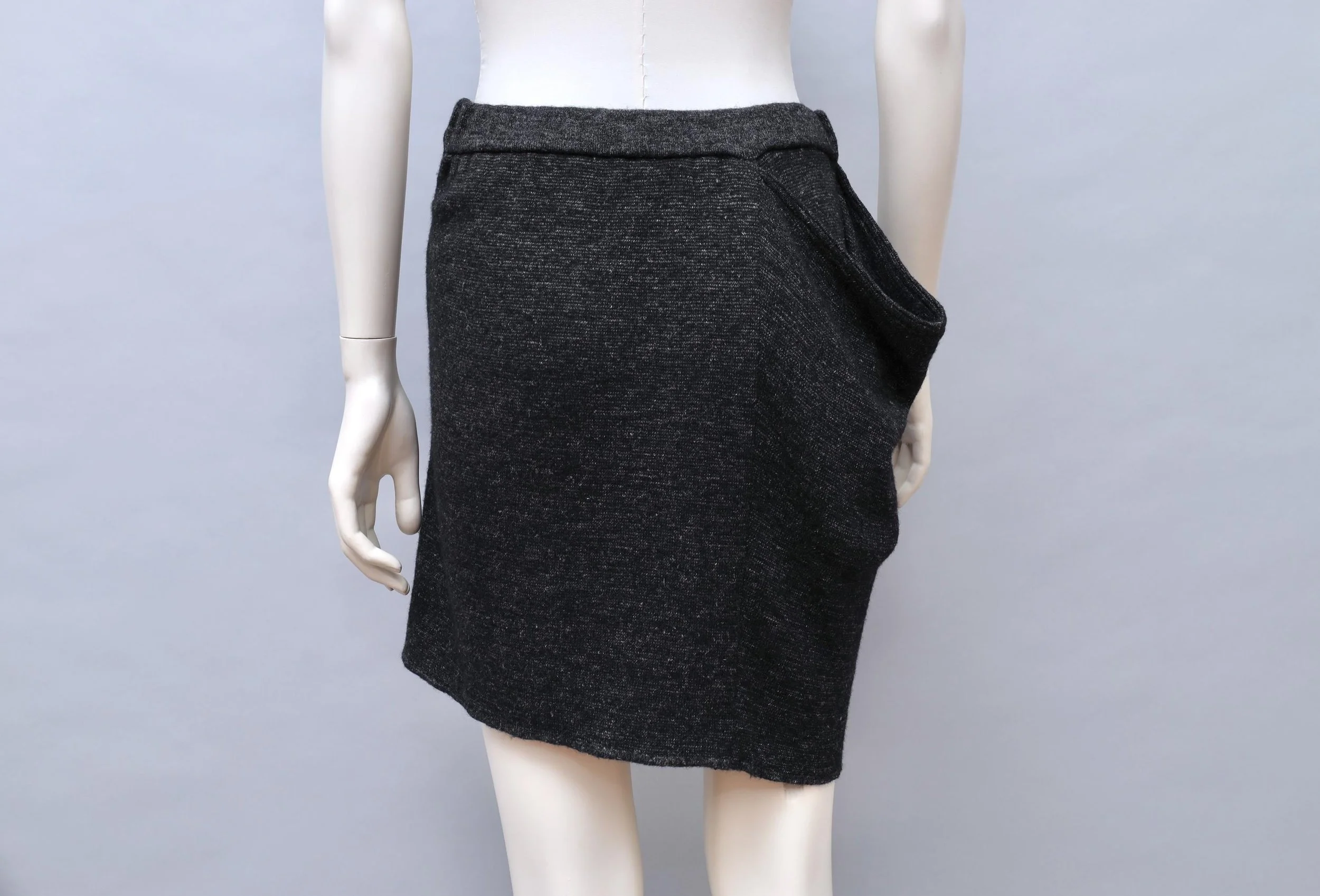 1980s Issey Miyake All Style Co. grey asymmetrical wrap skirt