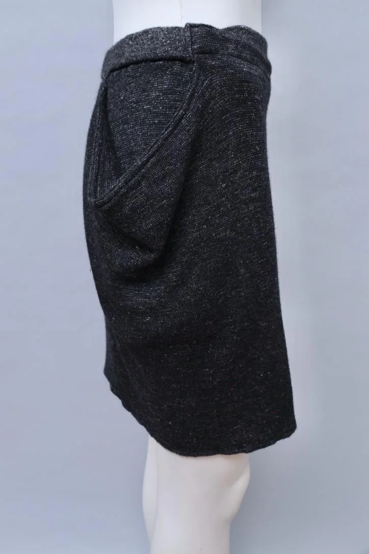 1980s Issey Miyake All Style Co. grey asymmetrical wrap skirt