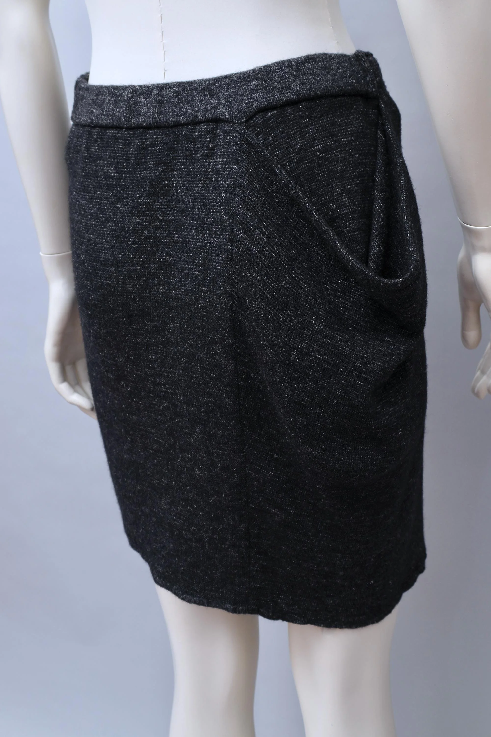 1980s Issey Miyake All Style Co. grey asymmetrical wrap skirt