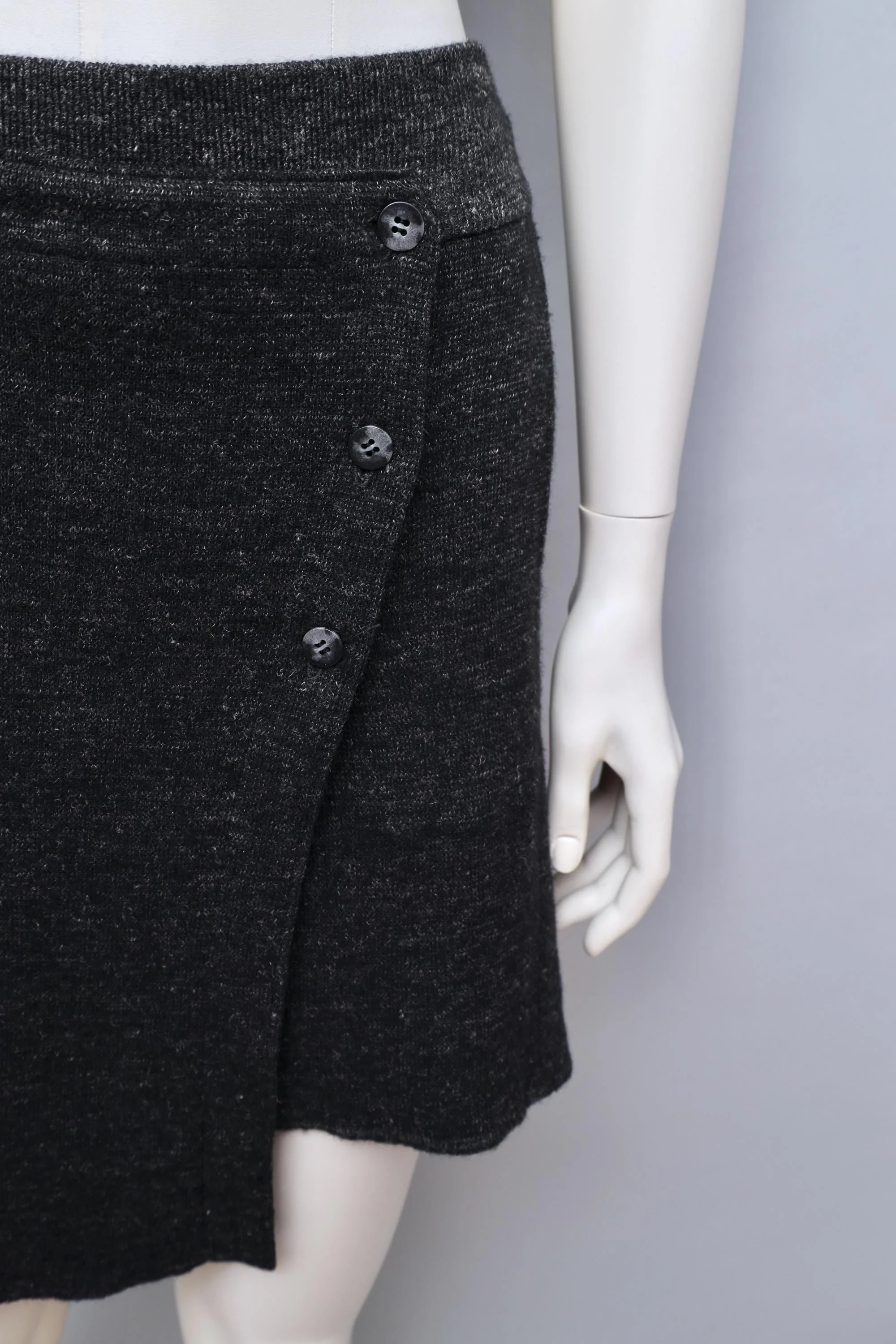 1980s Issey Miyake All Style Co. grey asymmetrical wrap skirt