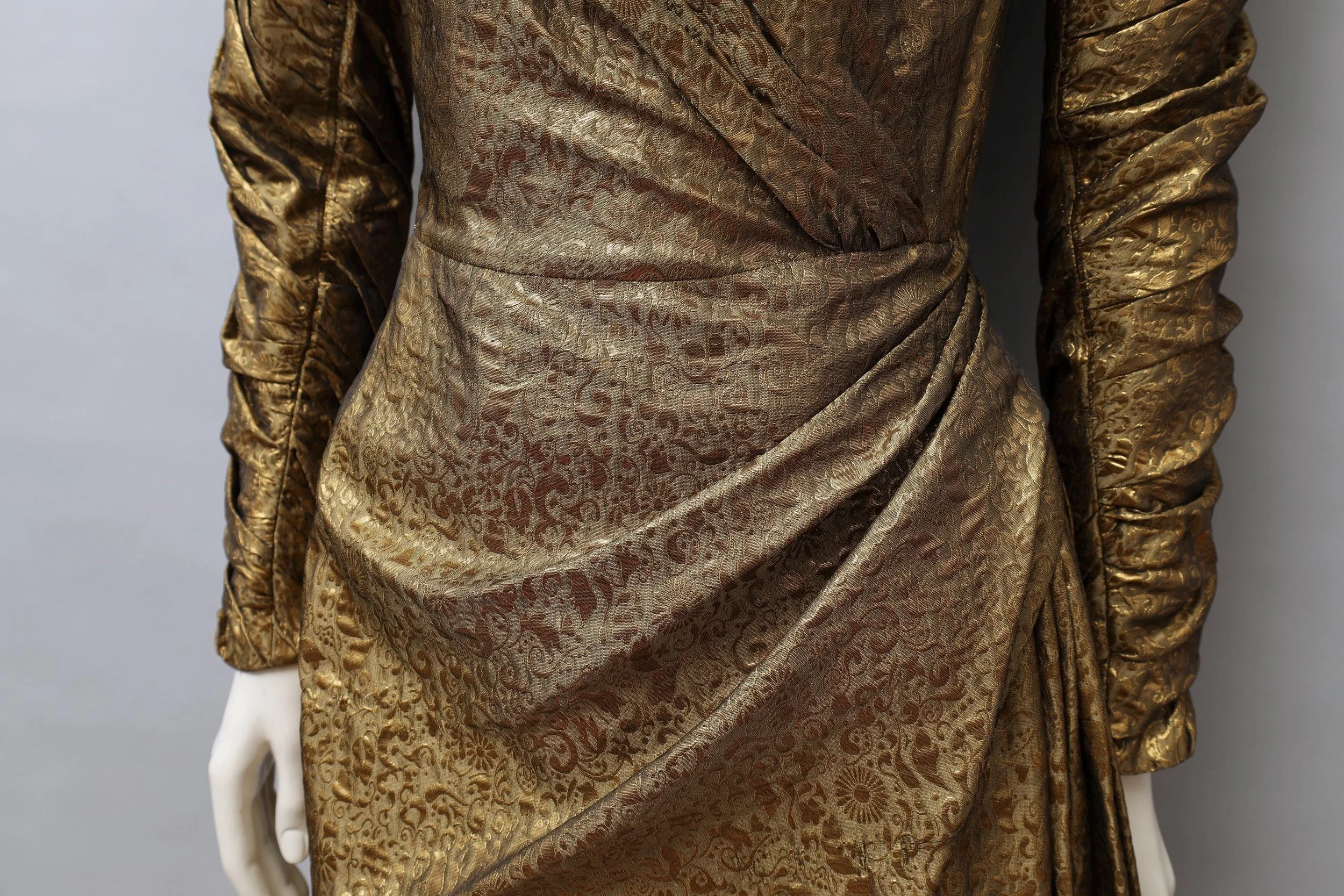 1980s Antony Price gold foil floral jacquard