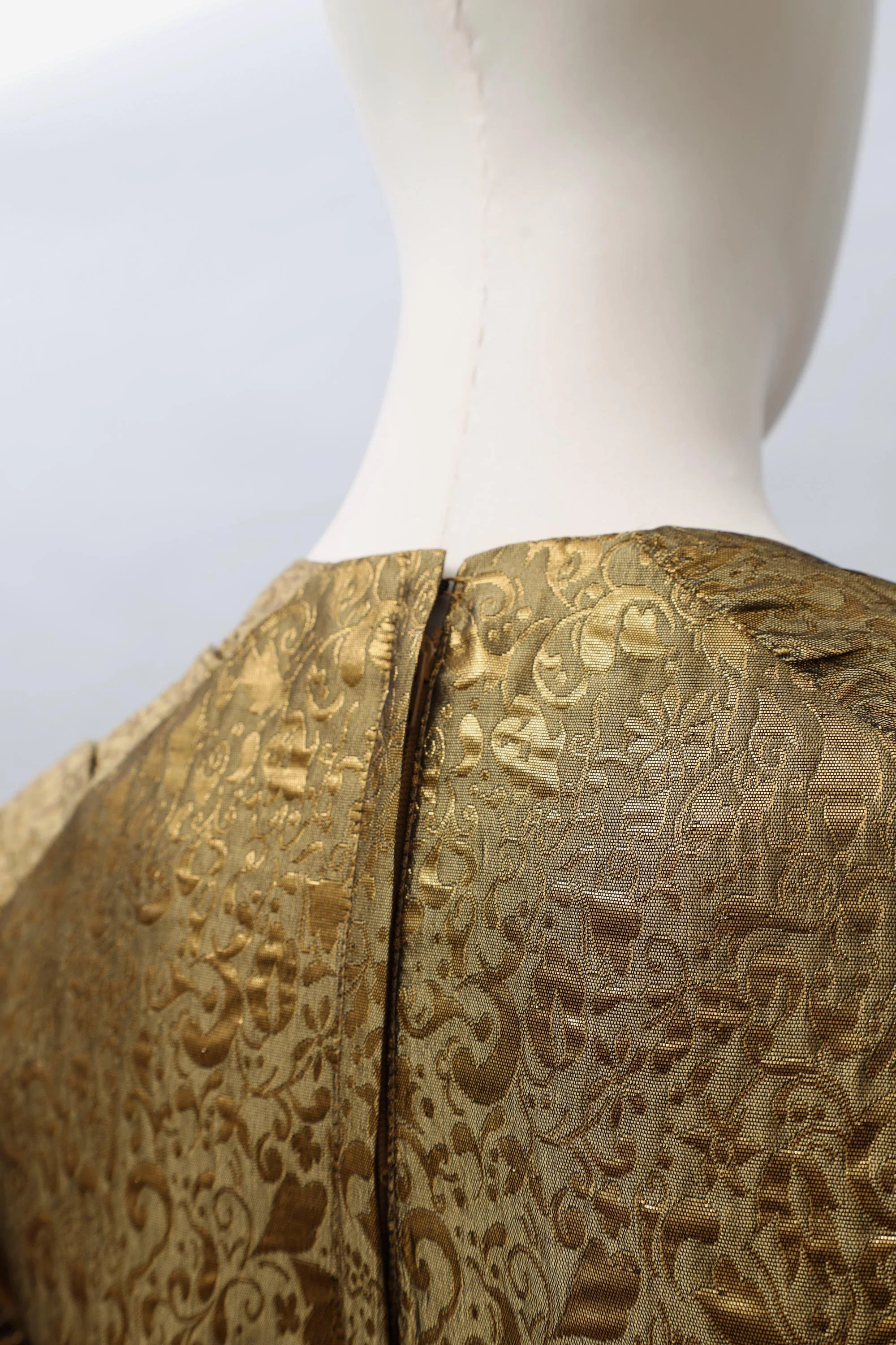 1980s Antony Price gold floral jacquard detail