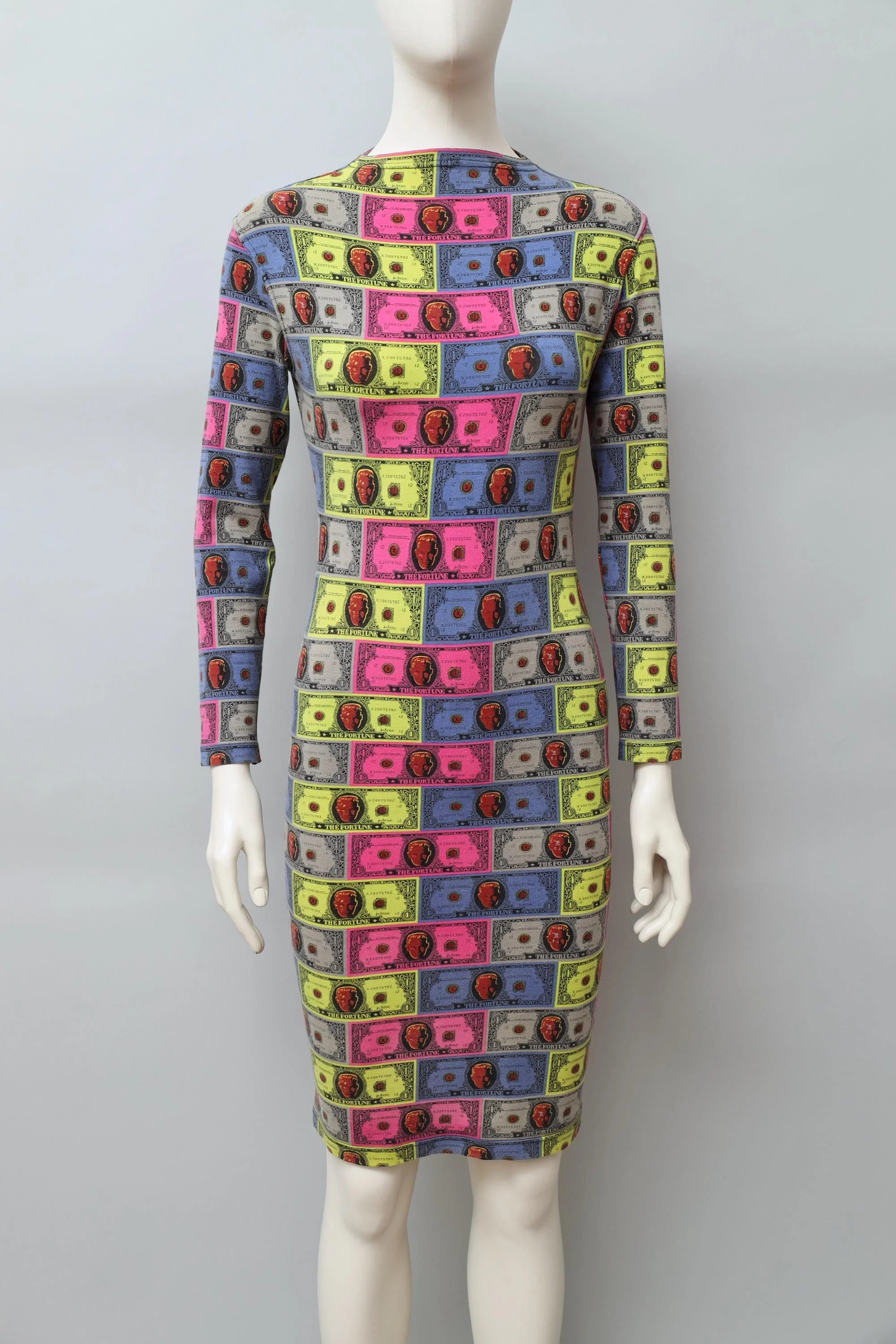 late 1980s / early 1990s Junior Gaultier multicolor money print dress