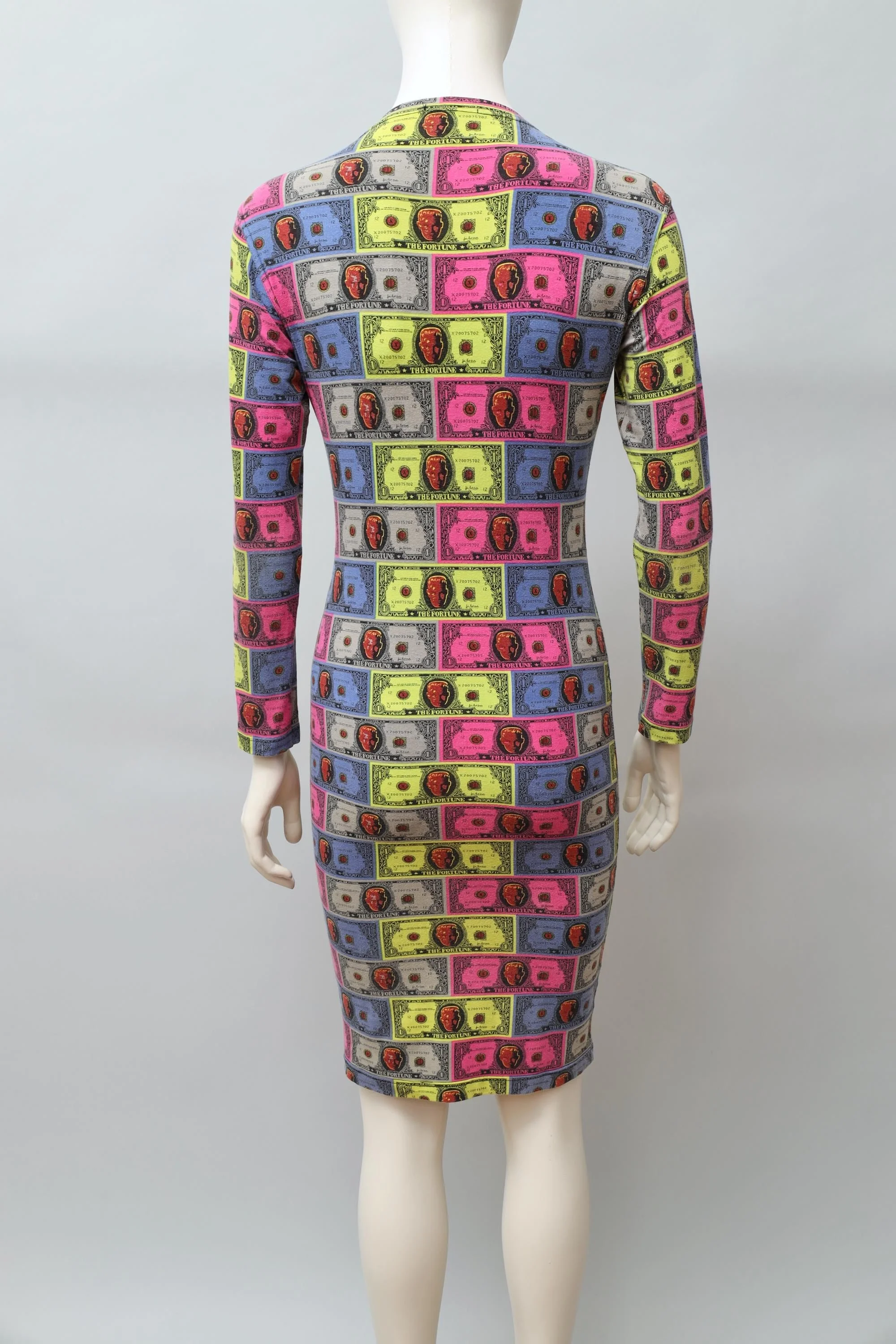 late 1980s / early 1990s Junior Gaultier multicolor money print dress
