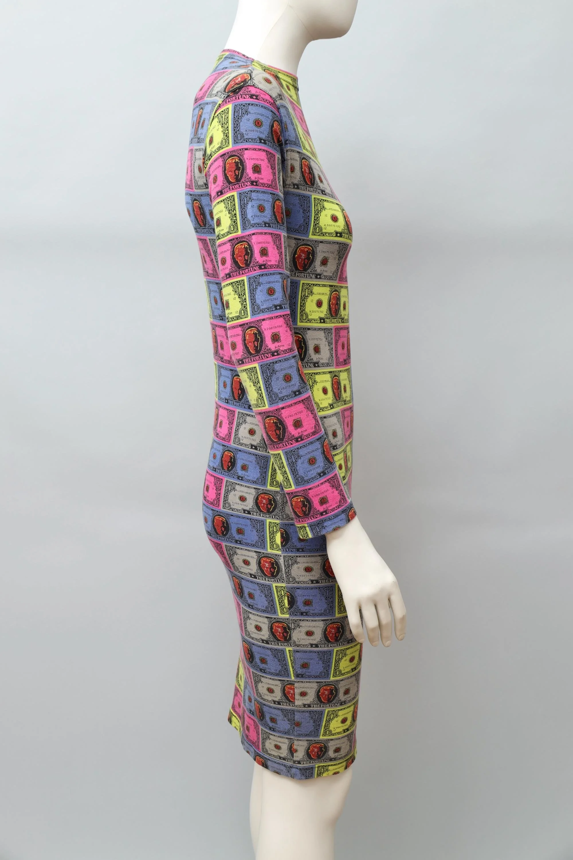late 1980s / early 1990s Junior Gaultier multicolor money print dress