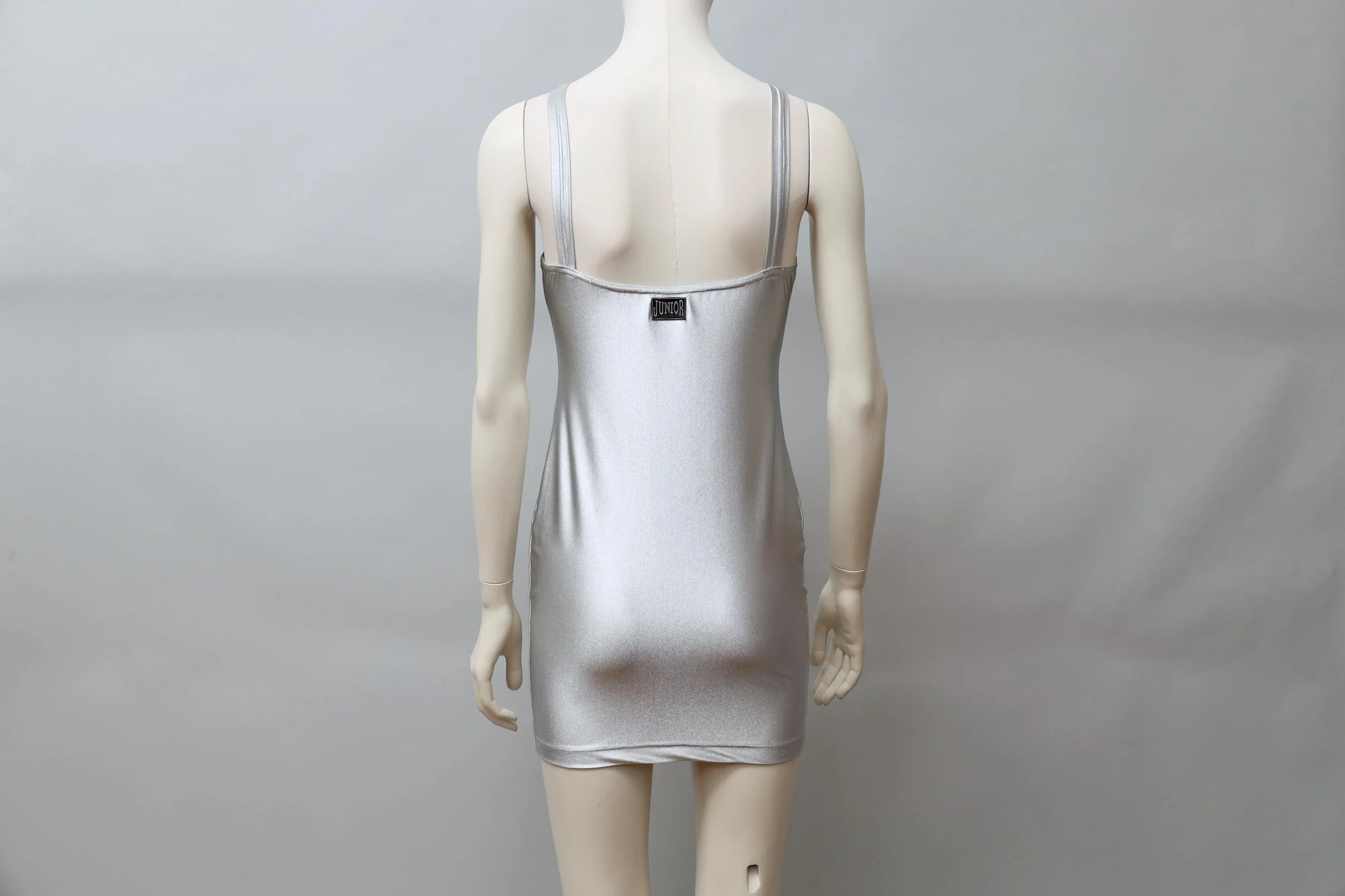 F/W 1991 Junior Gaultier metallic silver bodycon dress