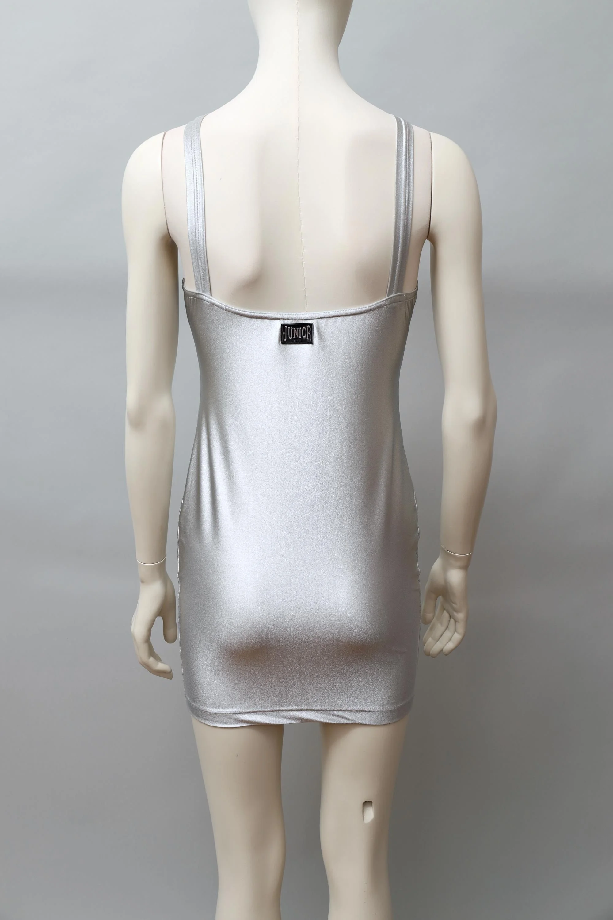 F/W 1991 Junior Gaultier metallic silver bodycon dress