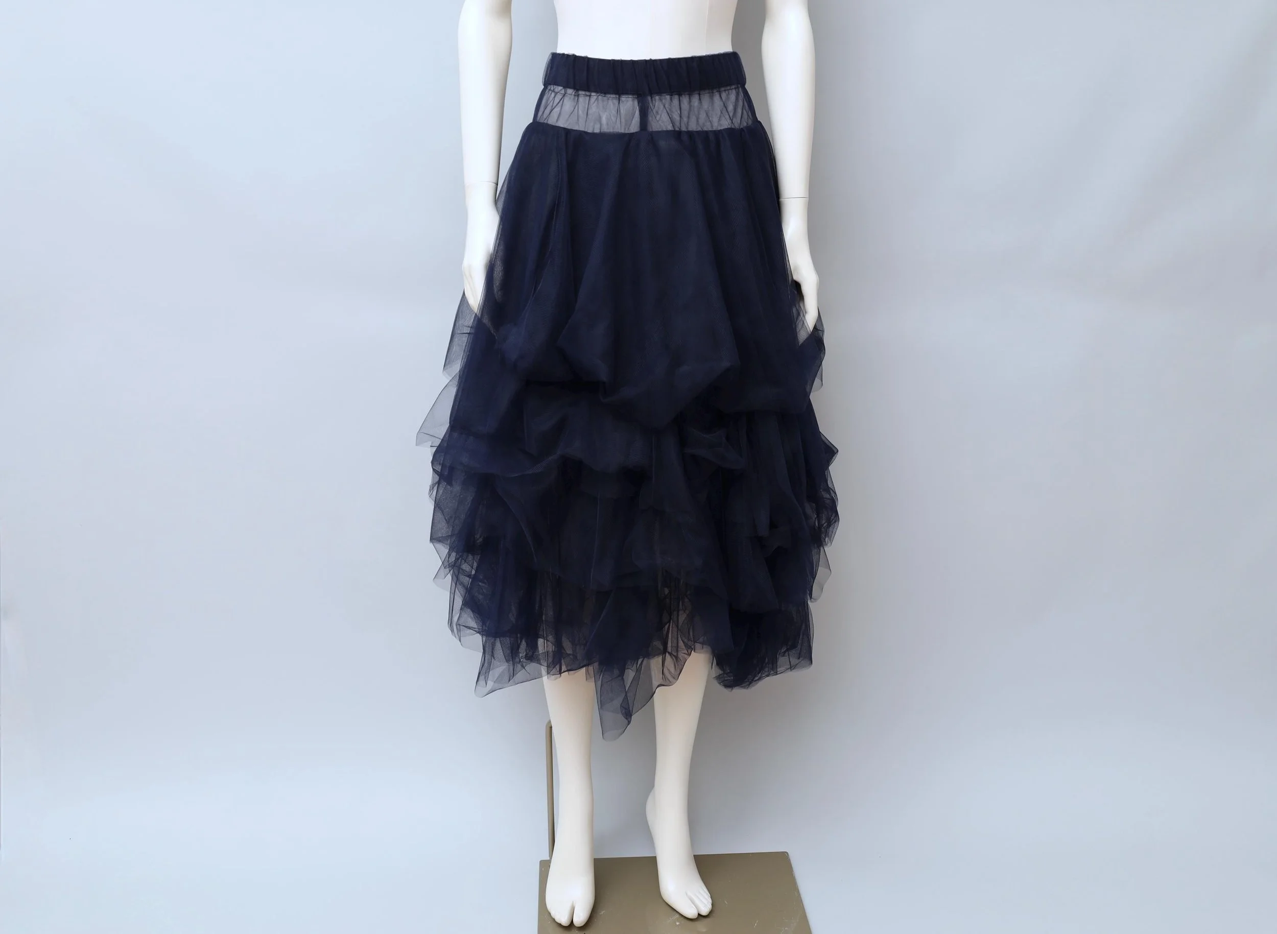 F/W 1994 G Gigli by Romeo Gigli dark blue tulle skirt