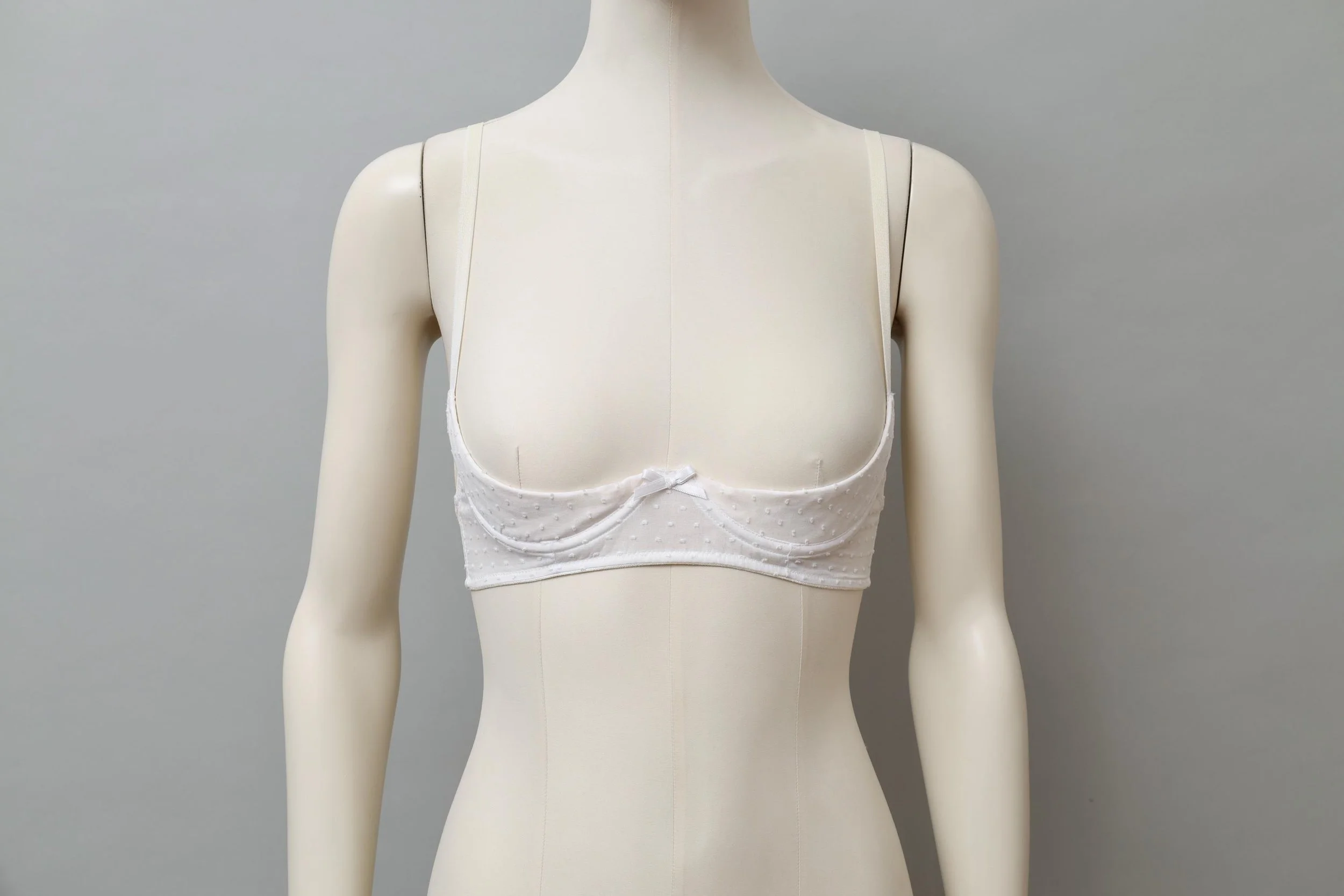 S/S 1997 Vivienne Westwood white cotton tuft polka dot bra