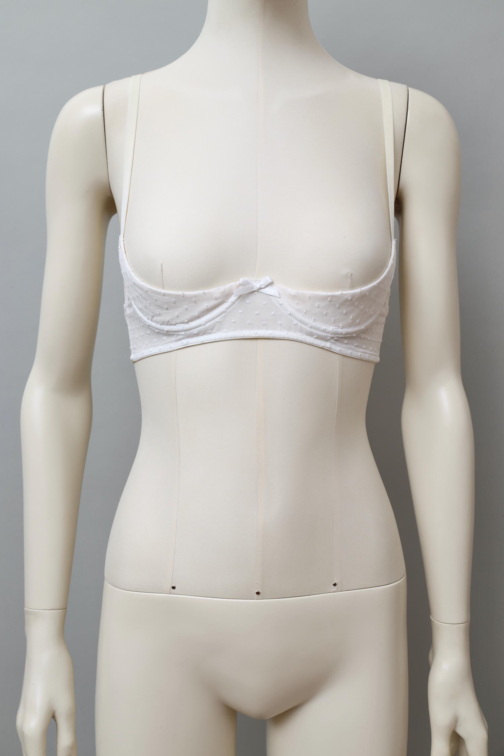 S/S 1997 Vivienne Westwood white cotton tuft polka dot bra