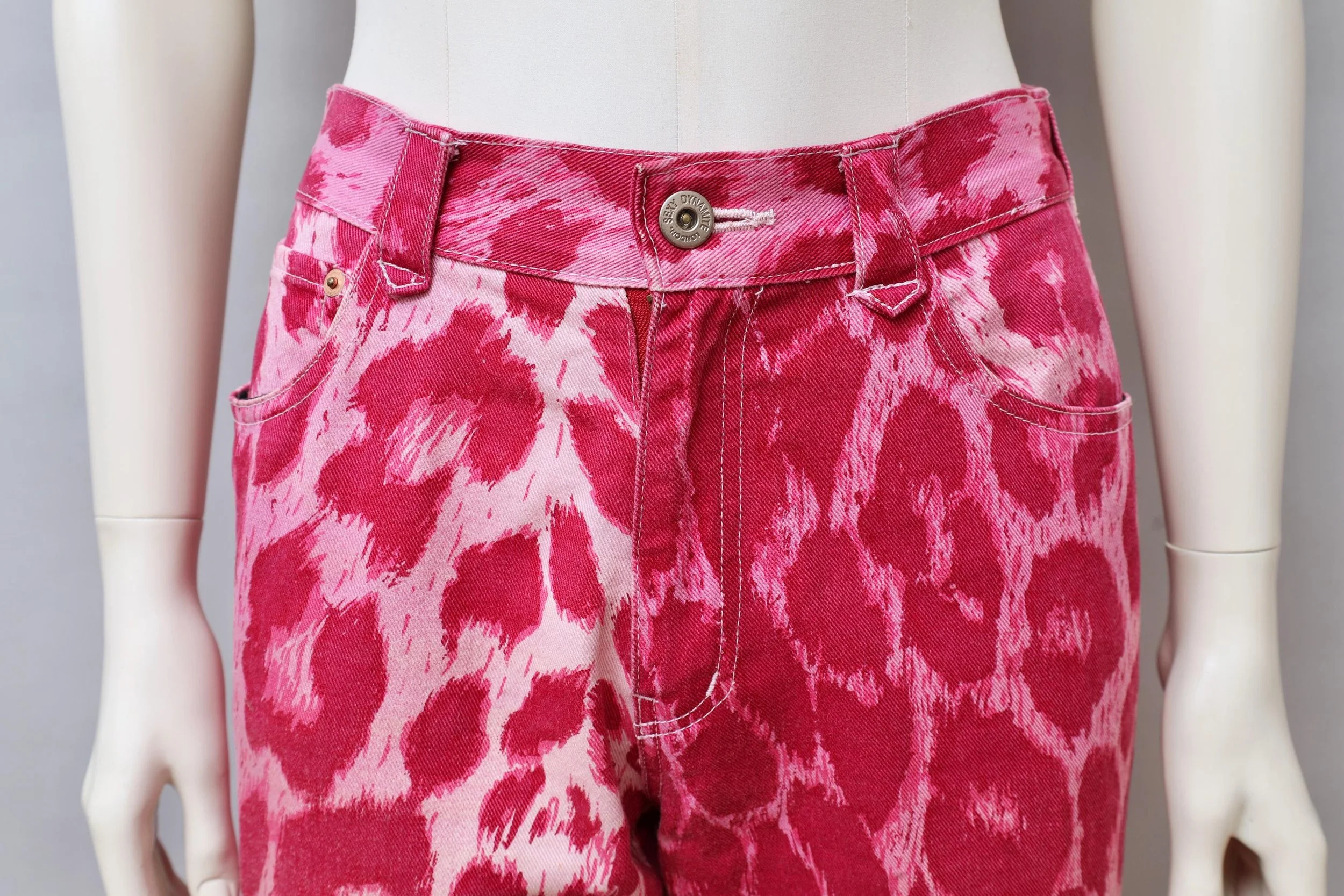 Sexy Dynamite London pink leopard print jeans
