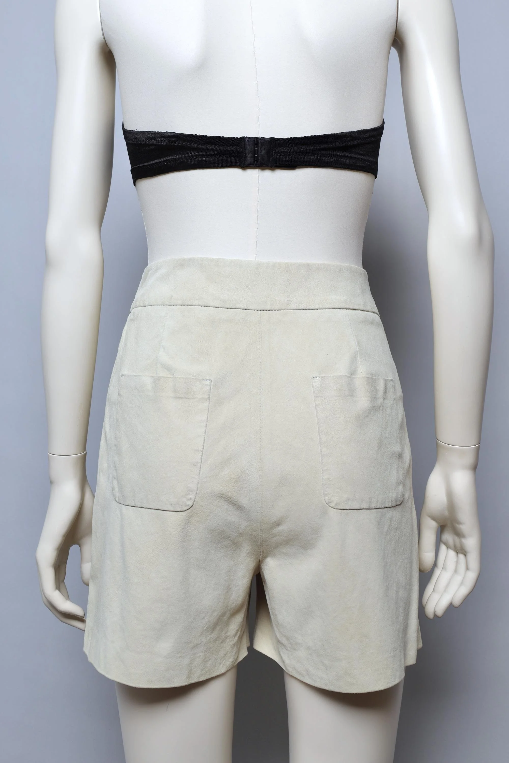 S/S 2011 Maison Martin Margiela ivory suede lamb leather drawstring shorts