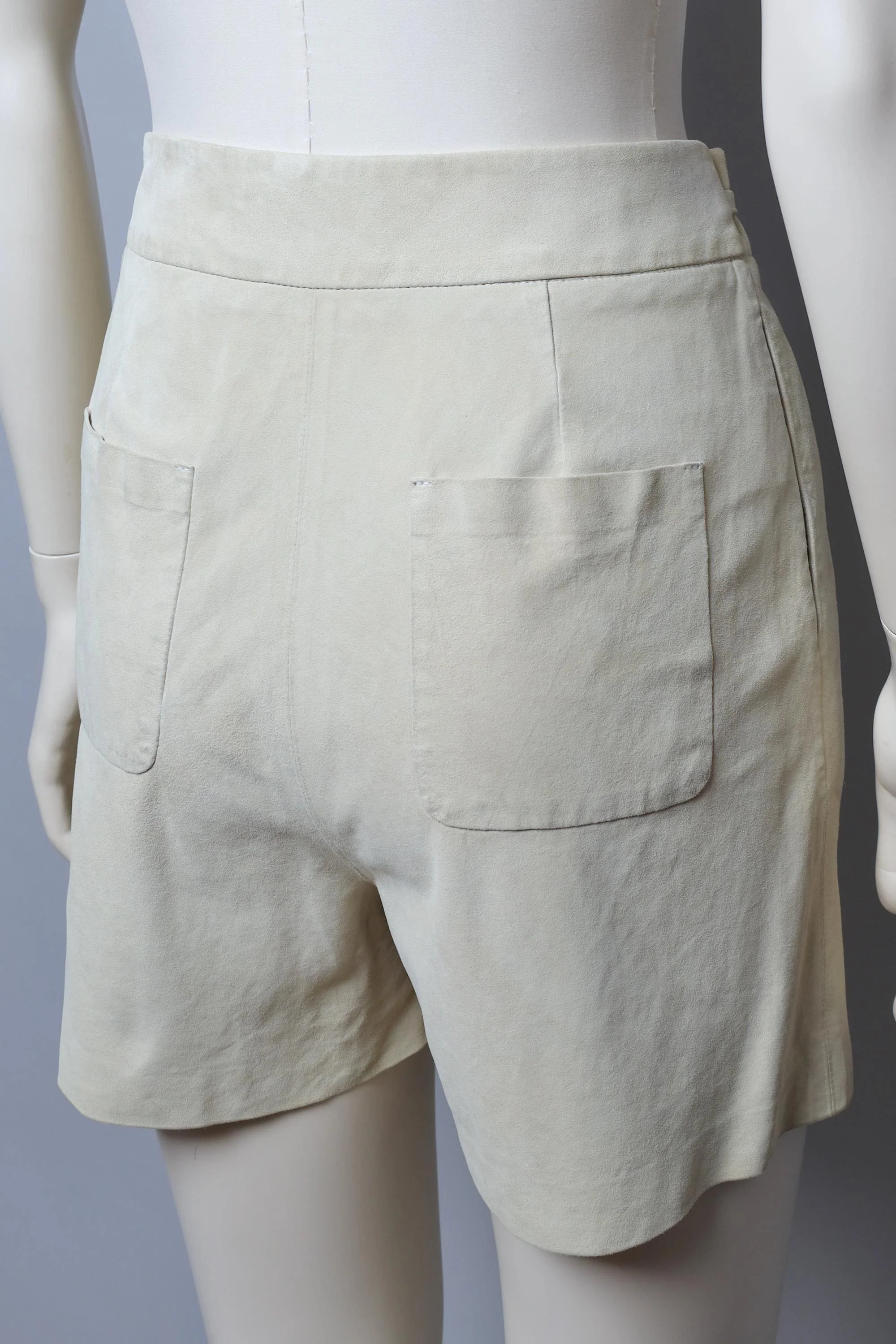 S/S 2011 Maison Martin Margiela ivory suede lamb leather drawstring shorts