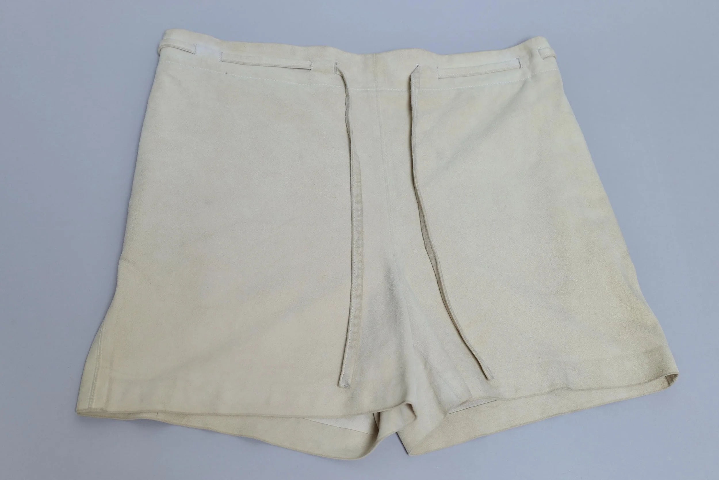 S/S 2011 Maison Martin Margiela ivory suede lamb leather drawstring shorts
