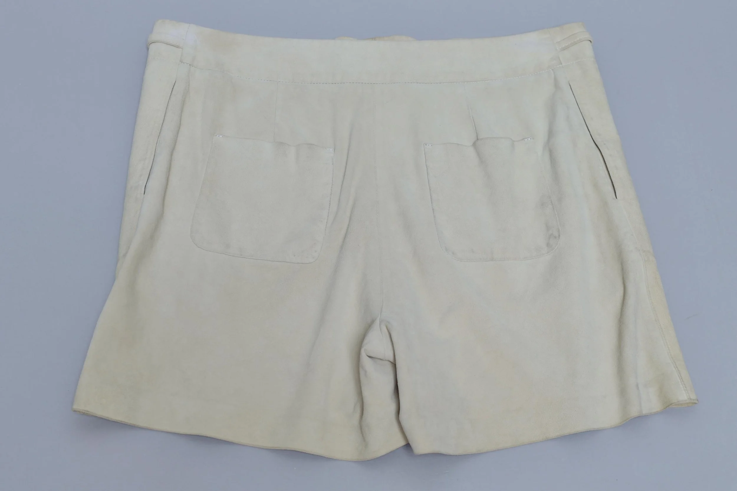 S/S 2011 Maison Martin Margiela ivory suede lamb leather drawstring shorts