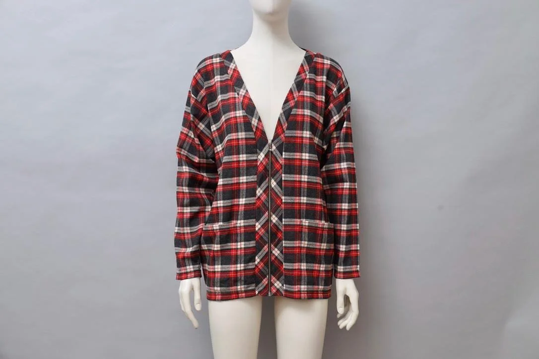 late 1980s Chantal Thomass Suite tartan zip-up cardigan