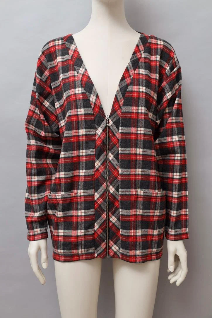 late 1980s Chantal Thomass Suite tartan zip-up cardigan