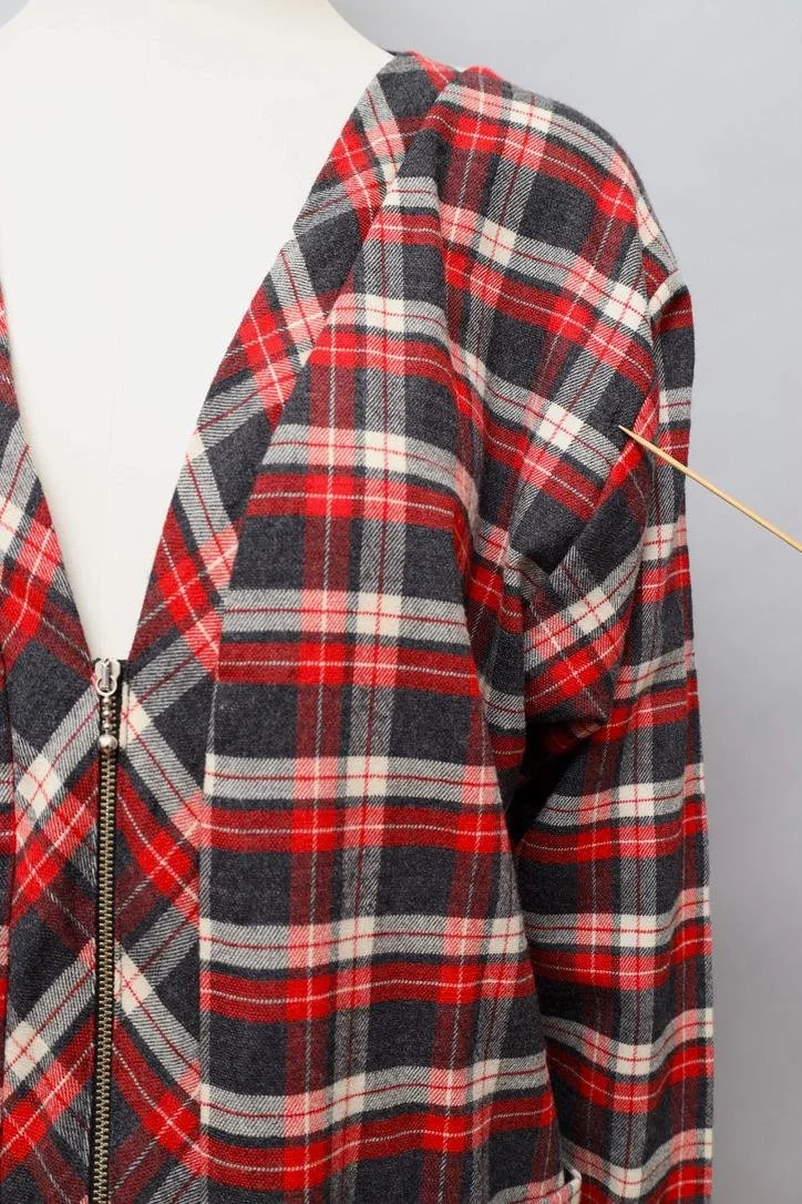 late 1980s Chantal Thomass Suite tartan zip-up cardigan detail