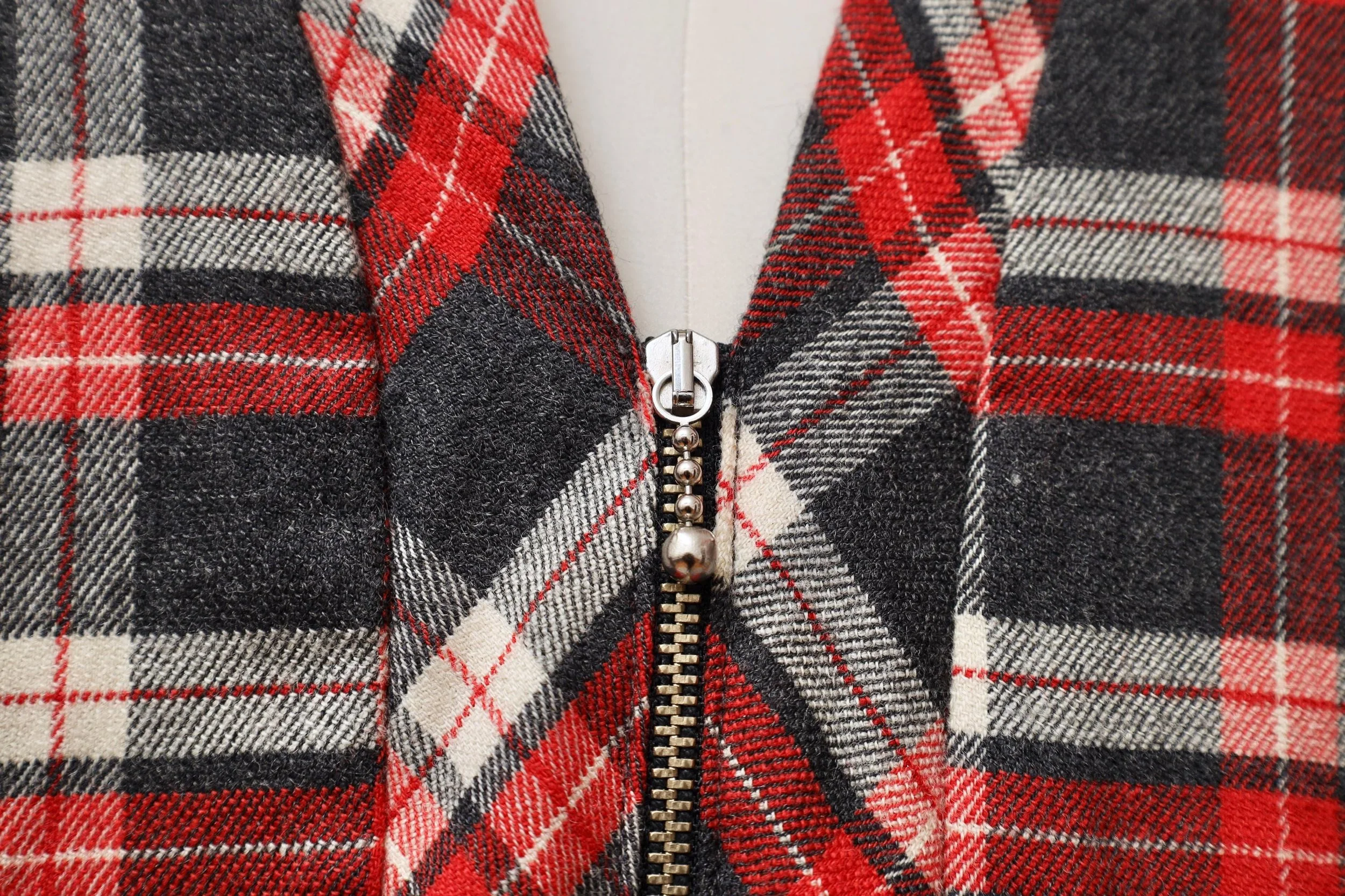 late 1980s Chantal Thomass Suite tartan cardigan zipper
