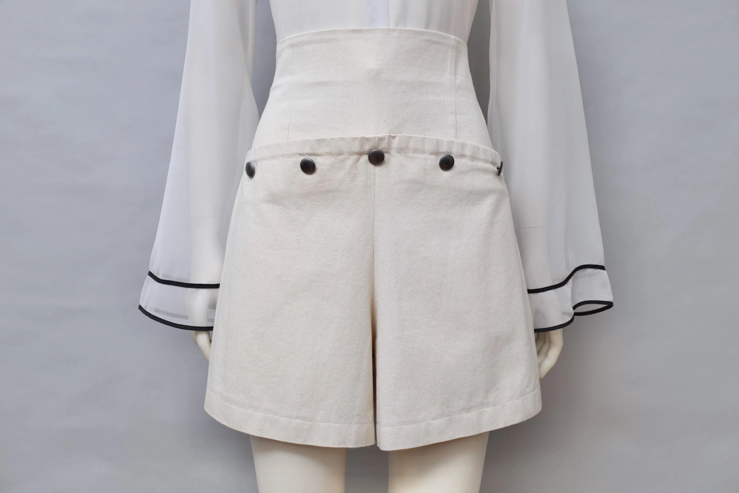 late 1980s / early 1990s Chantal Thomass Suite canvas sailor shorts