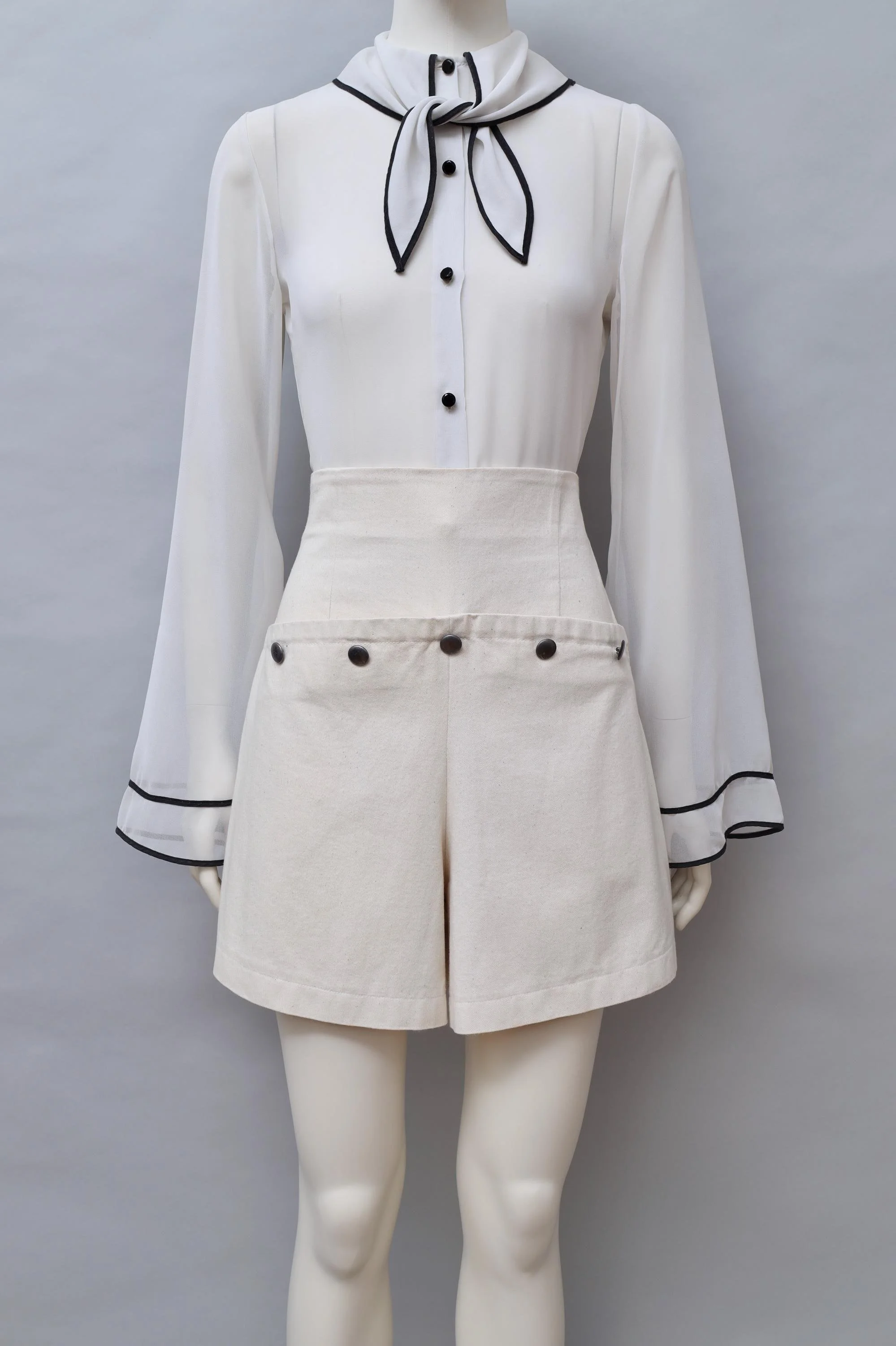 late 1980s / early 1990s Chantal Thomass Suite canvas sailor shorts