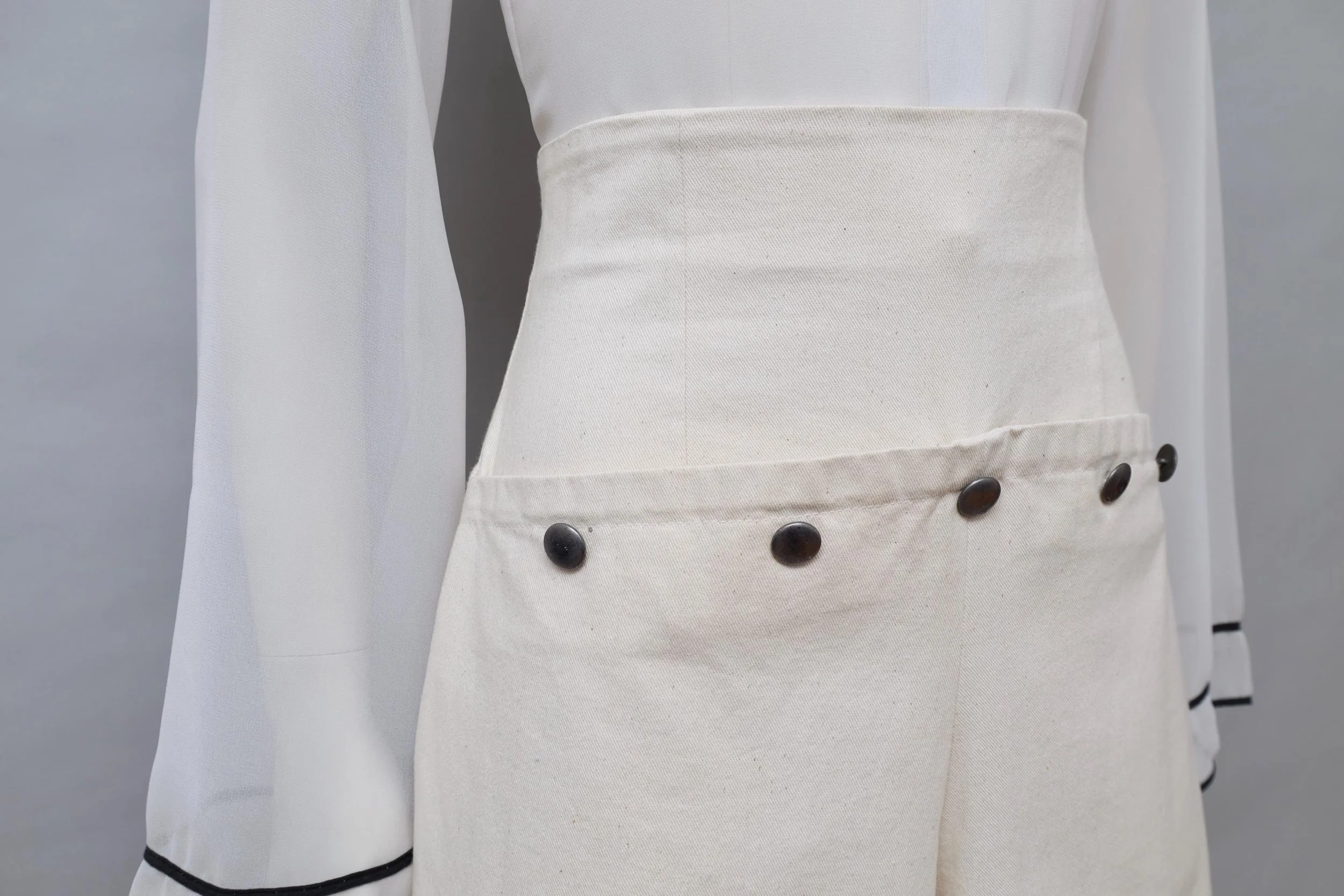 late 1980s / early 1990s Chantal Thomass Suite canvas sailor shorts
