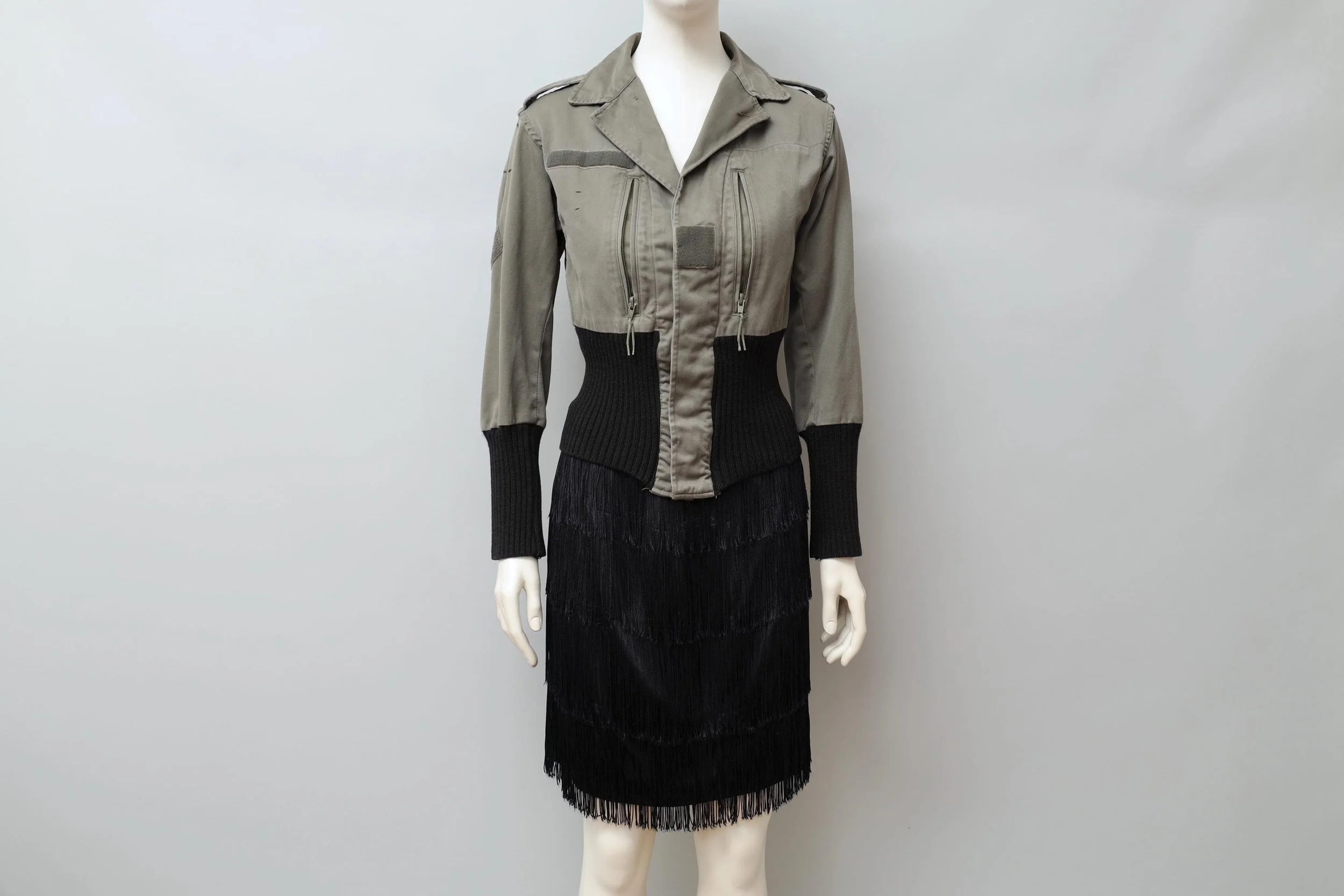 1980s vintage French cropped military jacket