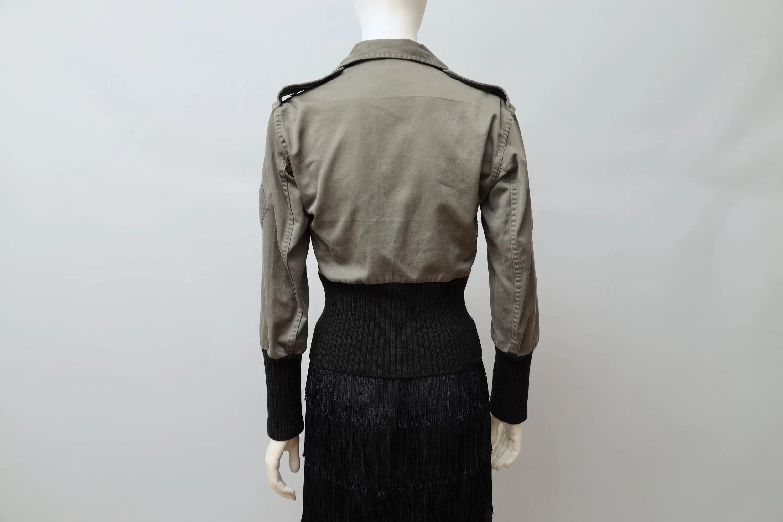 1980s vintage French cropped military jacket