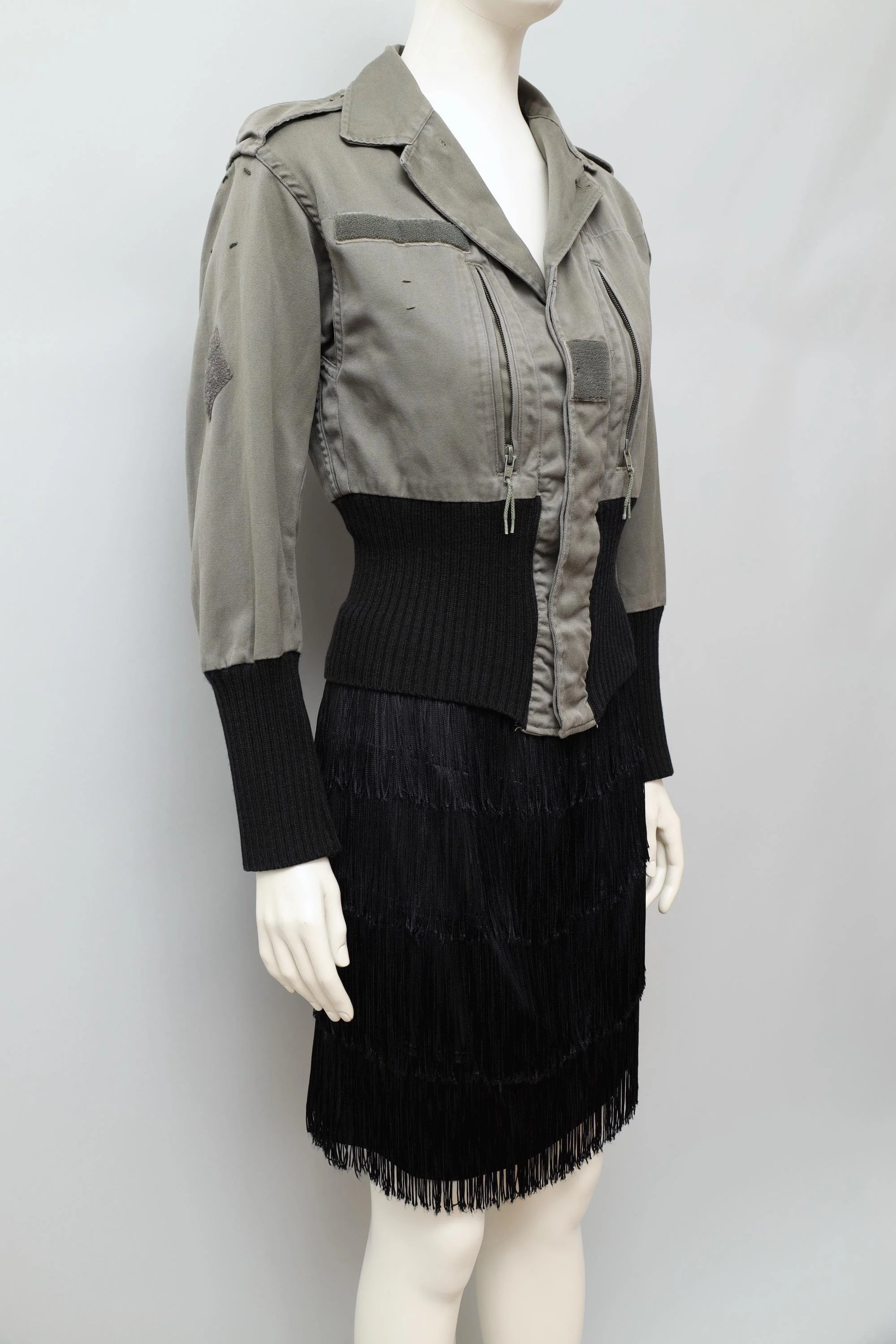 1980s vintage French cropped military jacket