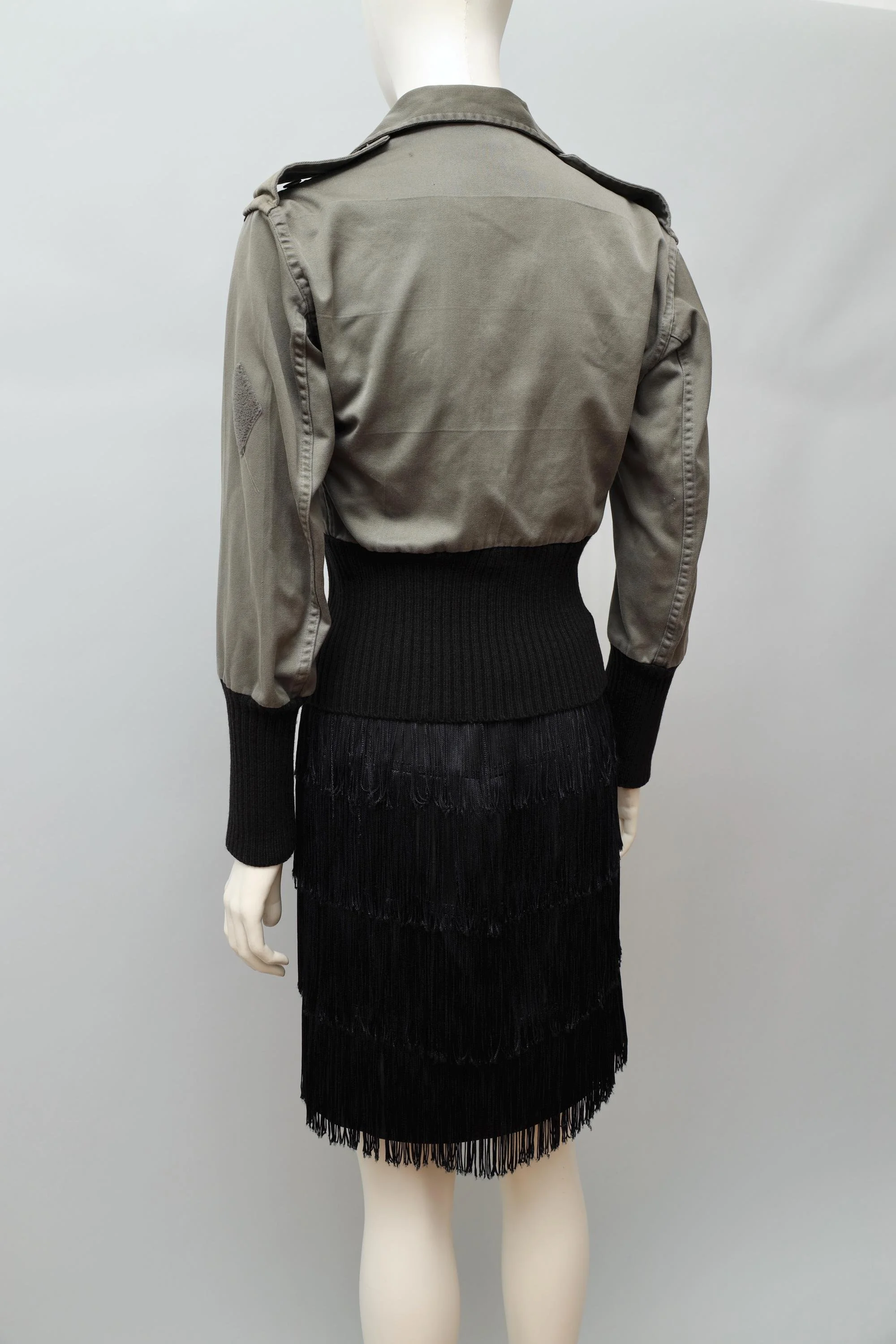 1980s vintage French cropped military jacket