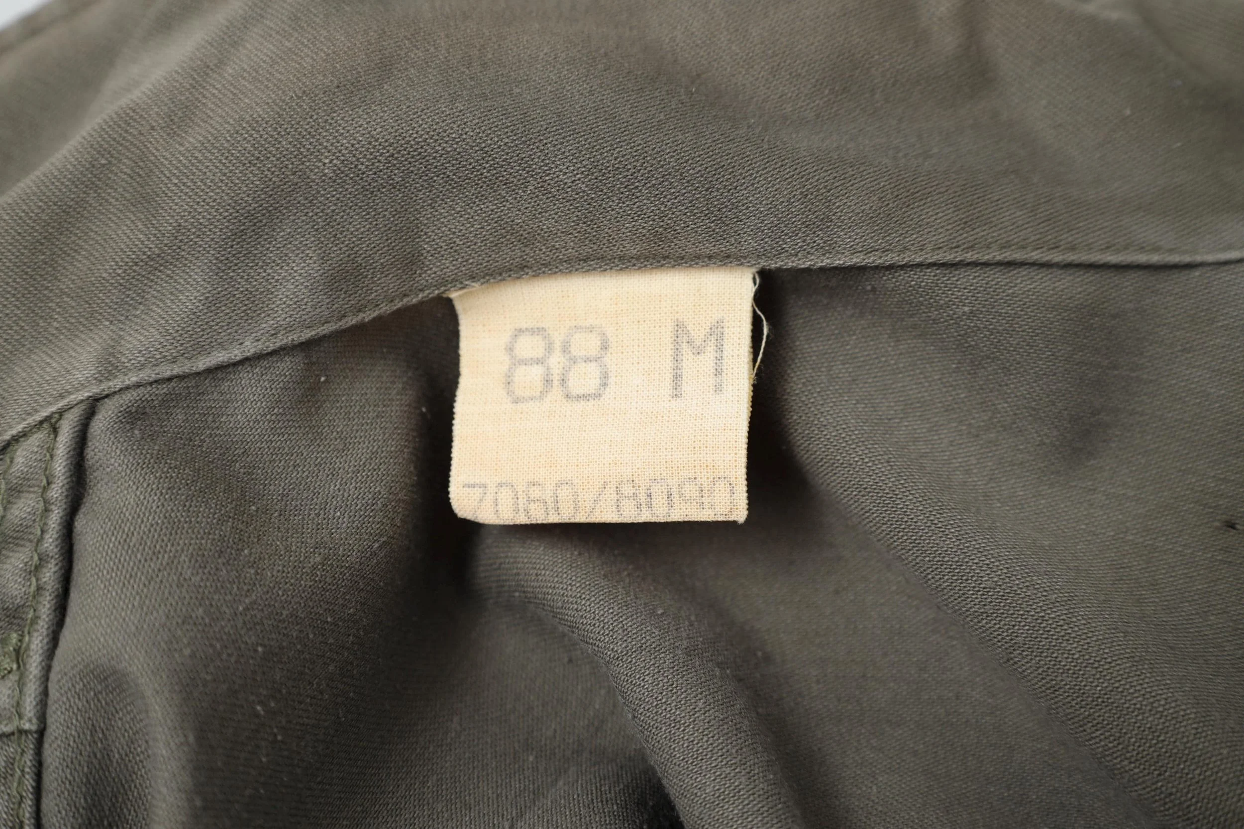 1980s vintage French military jacket label tag