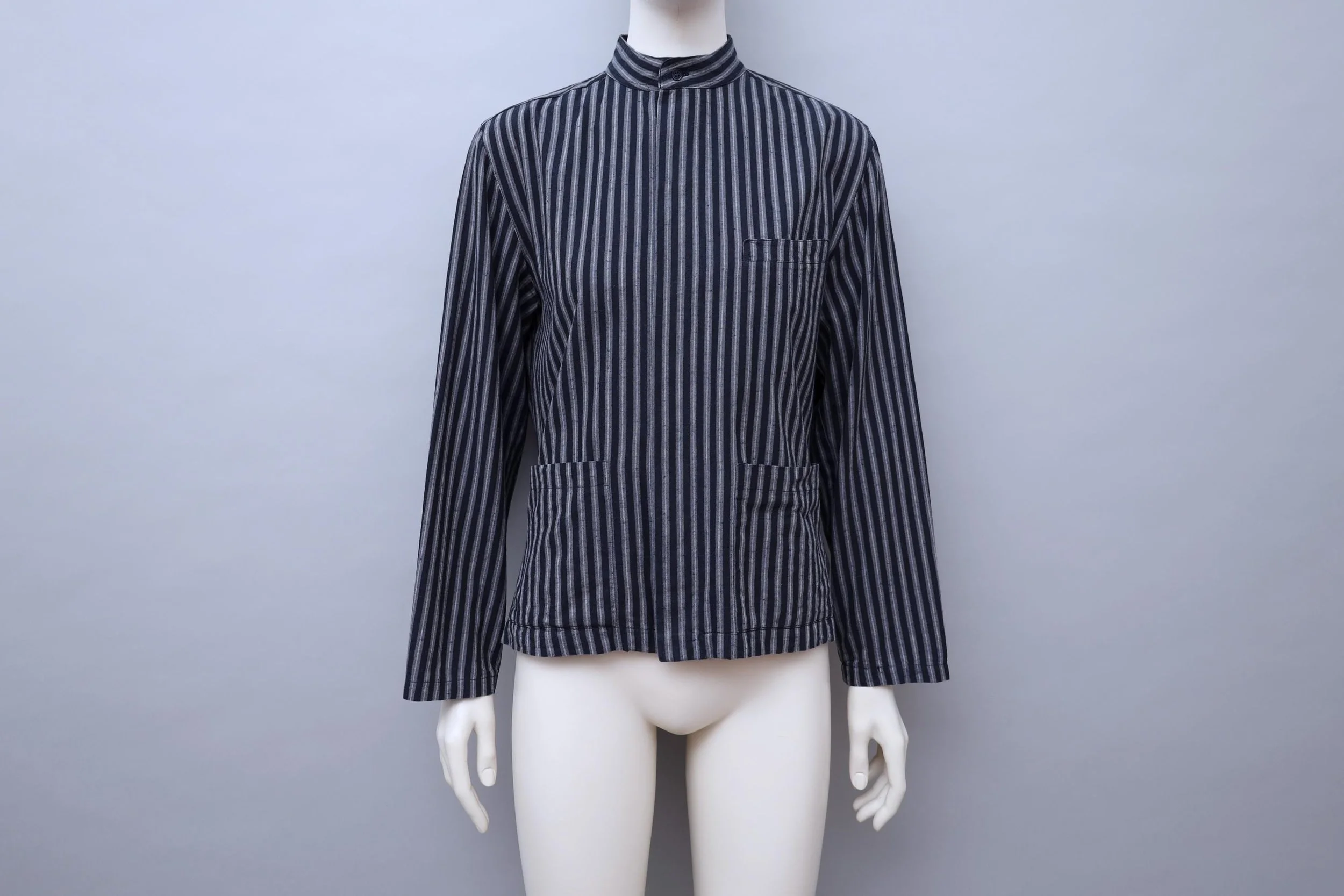 early 1980s Kenzo indigo blue striped blouse