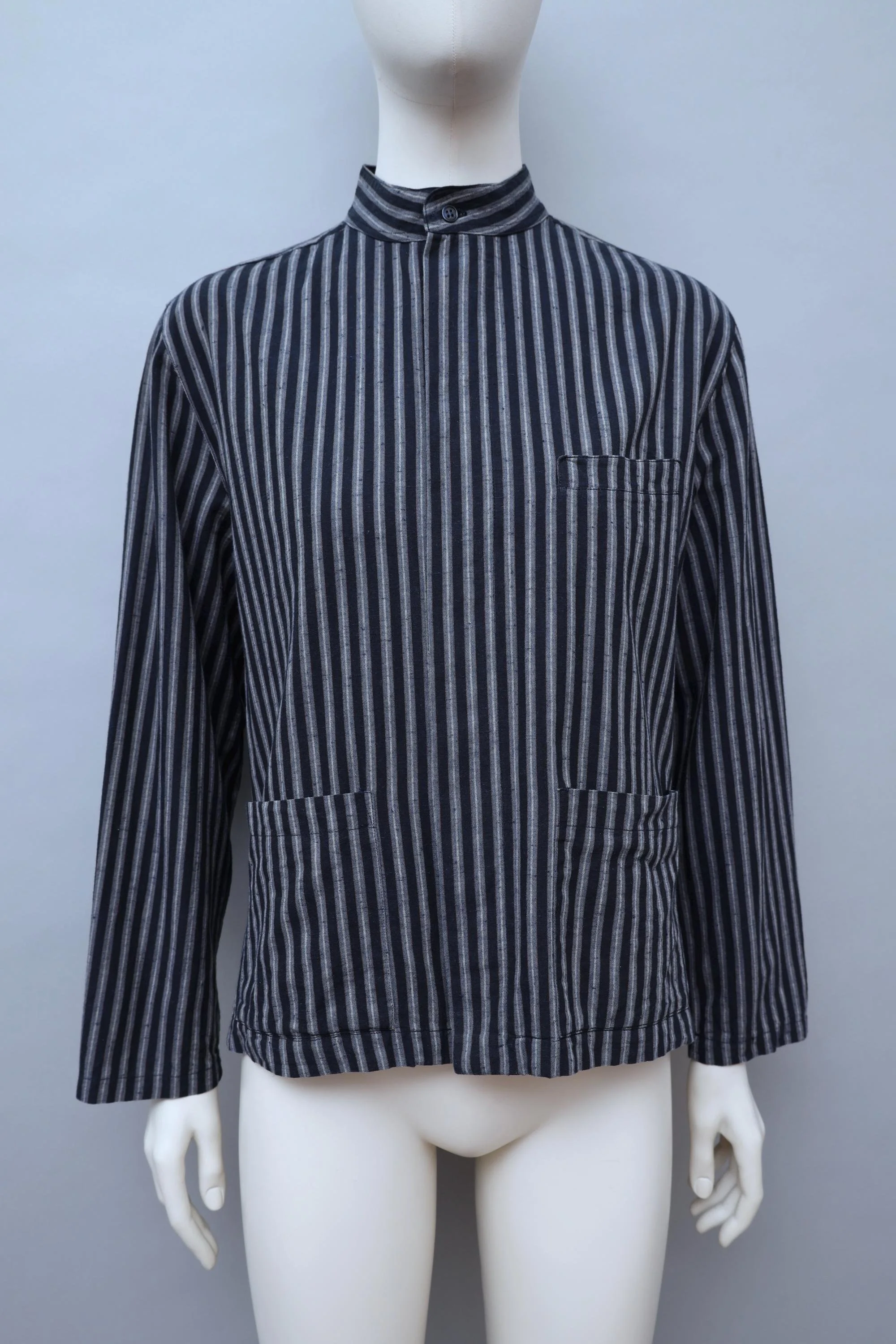 early 1980s Kenzo indigo blue striped blouse