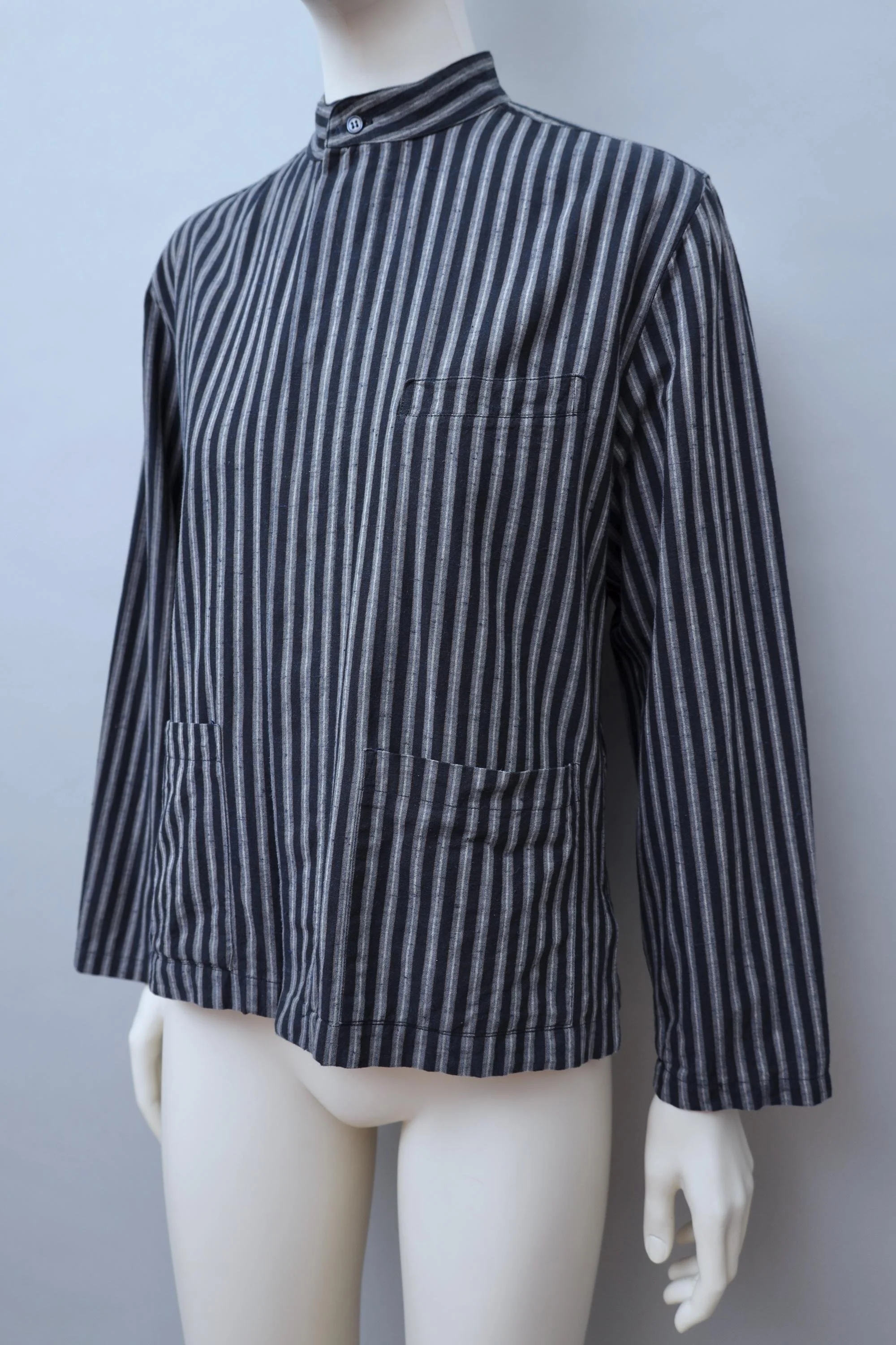 early 1980s Kenzo indigo blue striped blouse