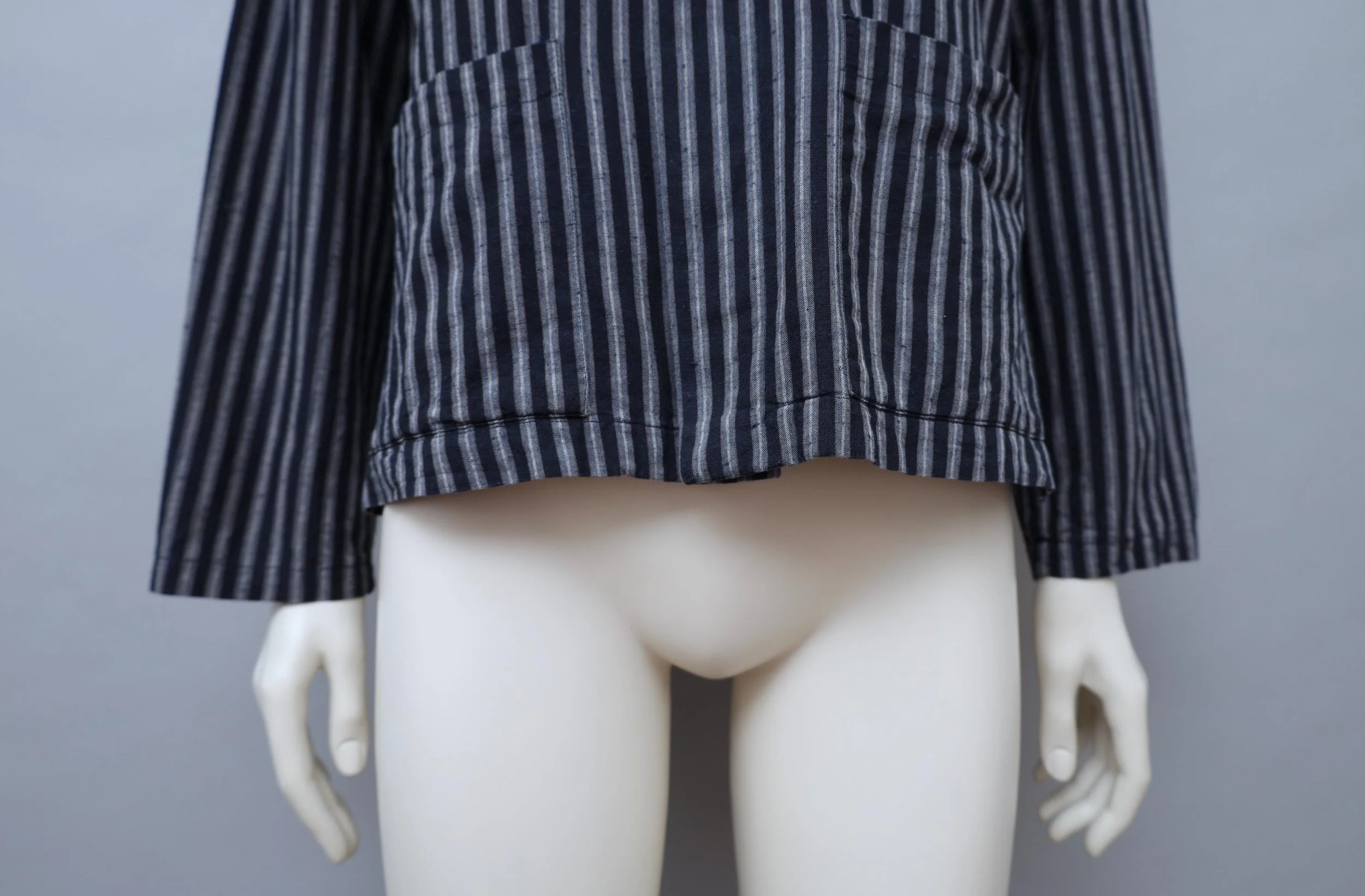 early 1980s Kenzo indigo blue striped blouse