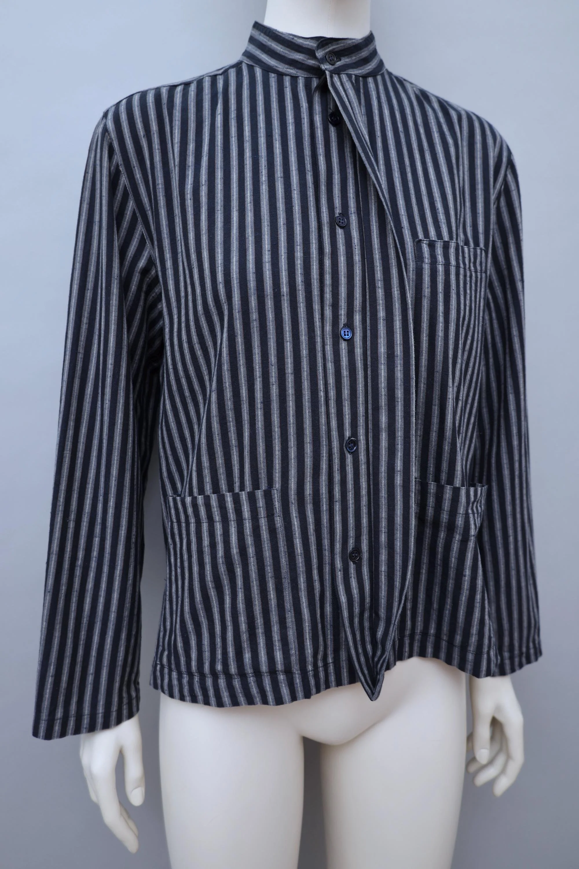 early 1980s Kenzo indigo blue striped blouse