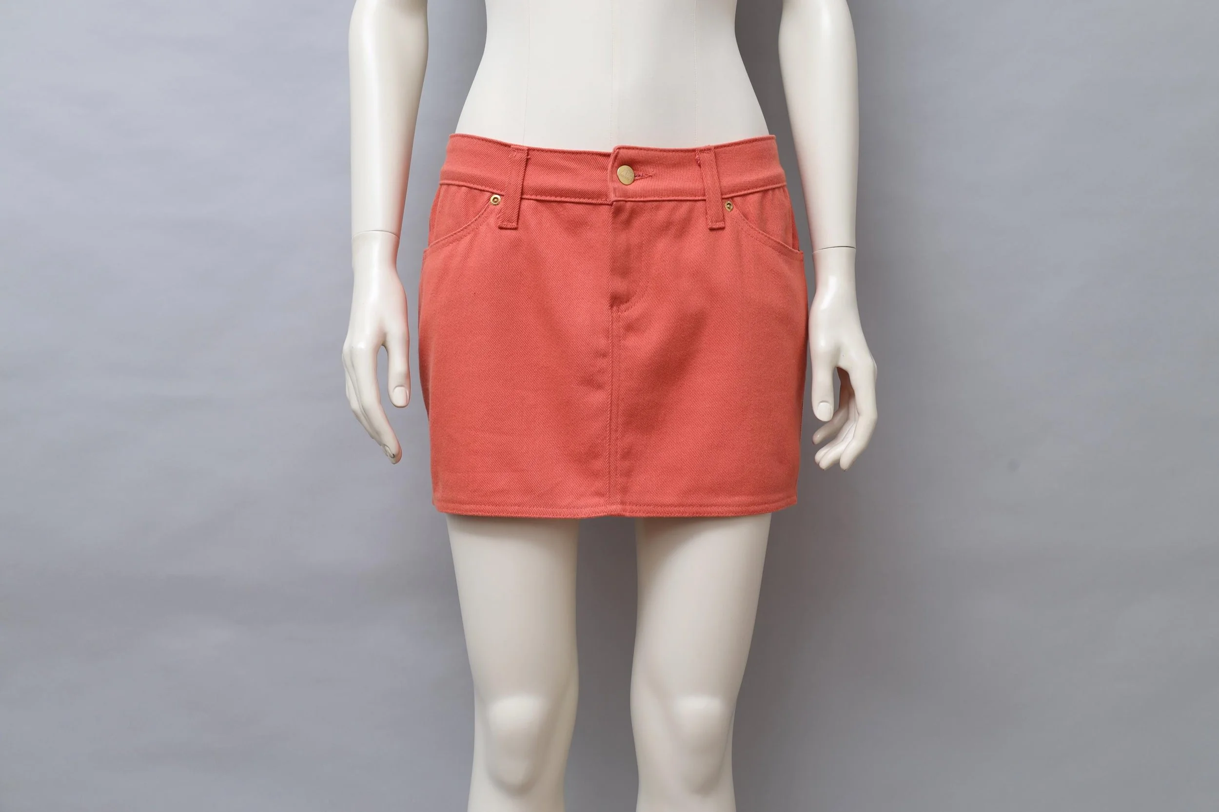S/S 1989 Junior Gaultier salmon cotton mini skirt