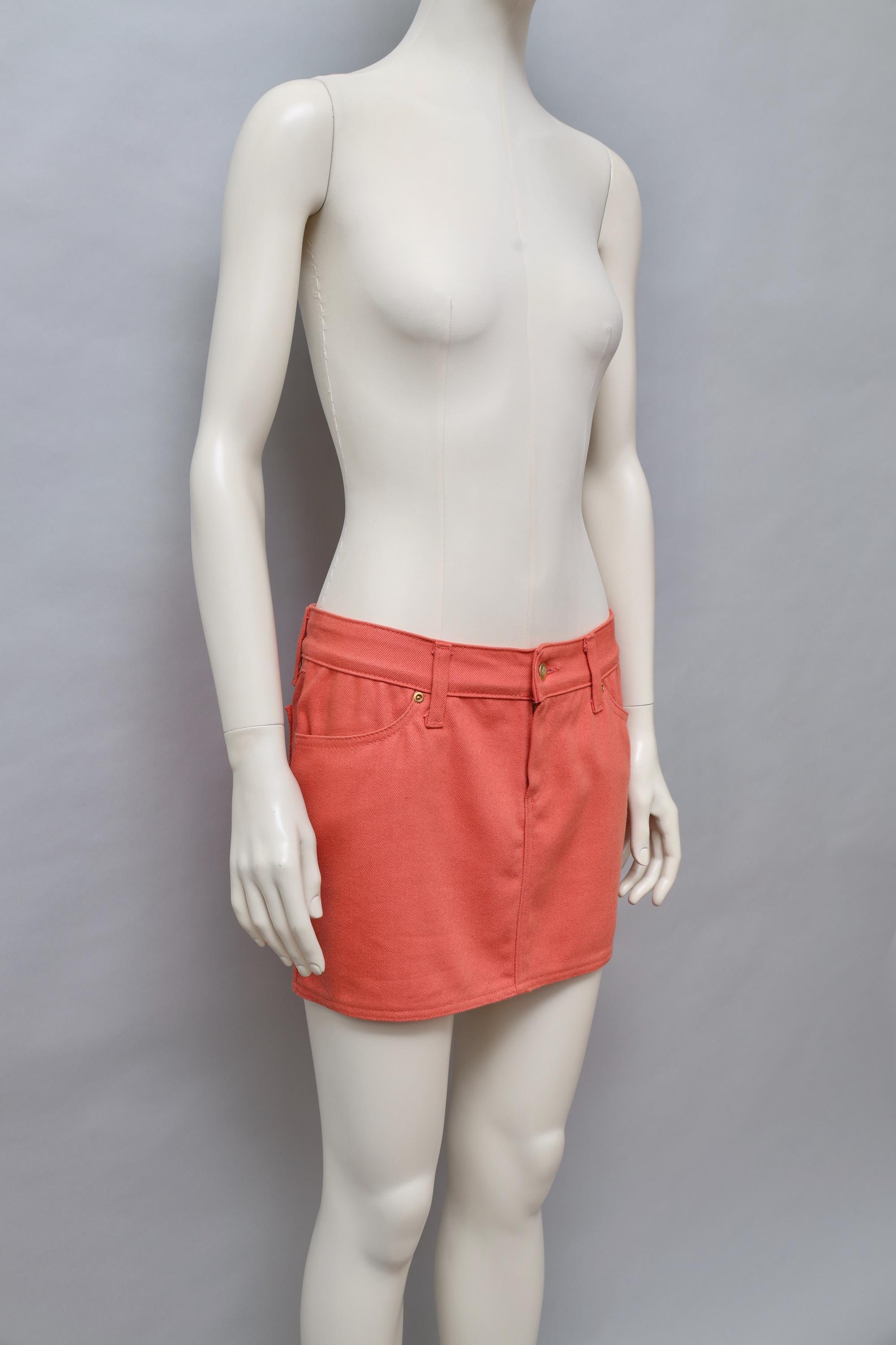 S/S 1989 Junior Gaultier salmon cotton mini skirt