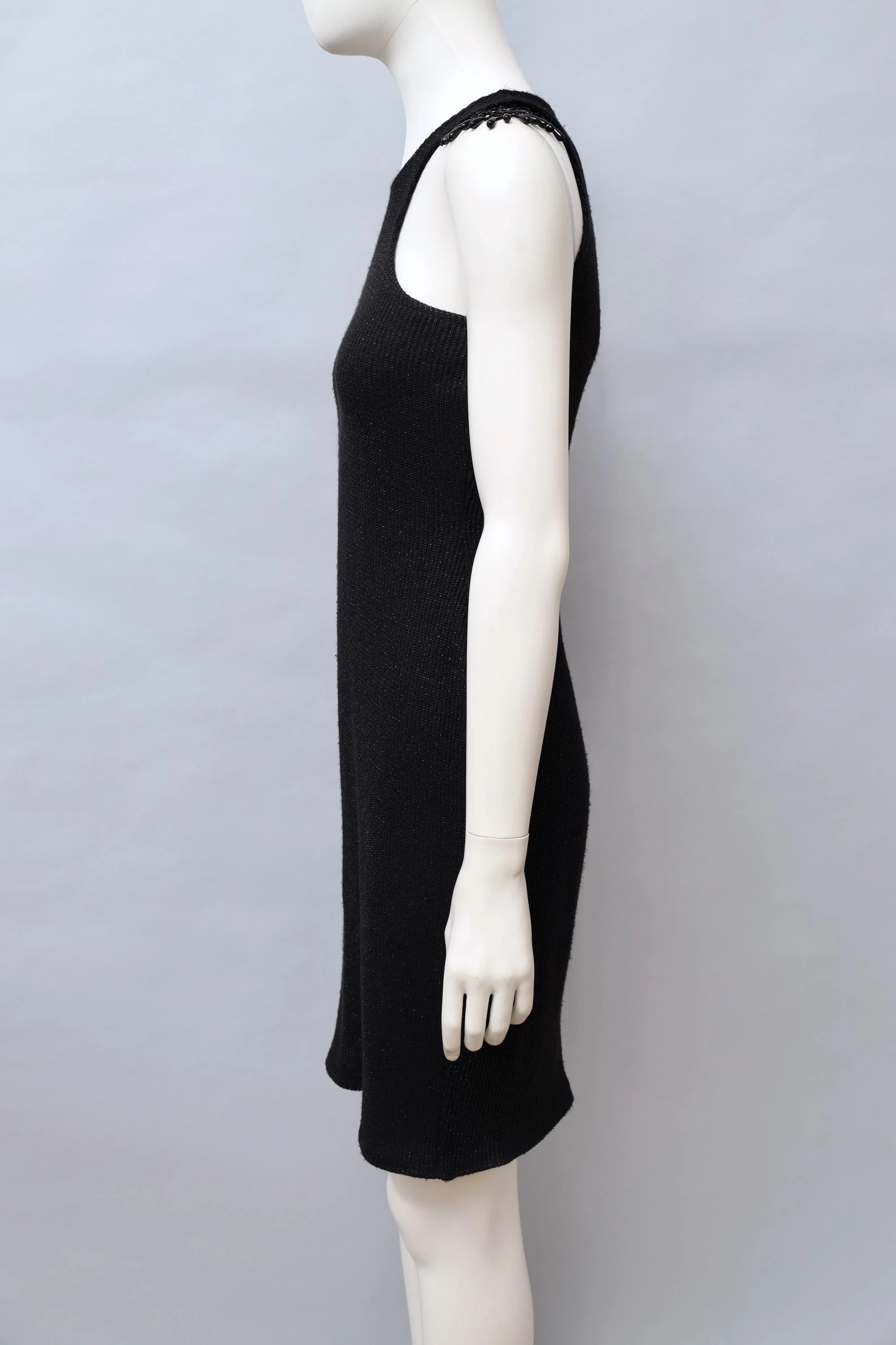 1990s Sourire de Simon Azoulay sparkling black beaded knit dress