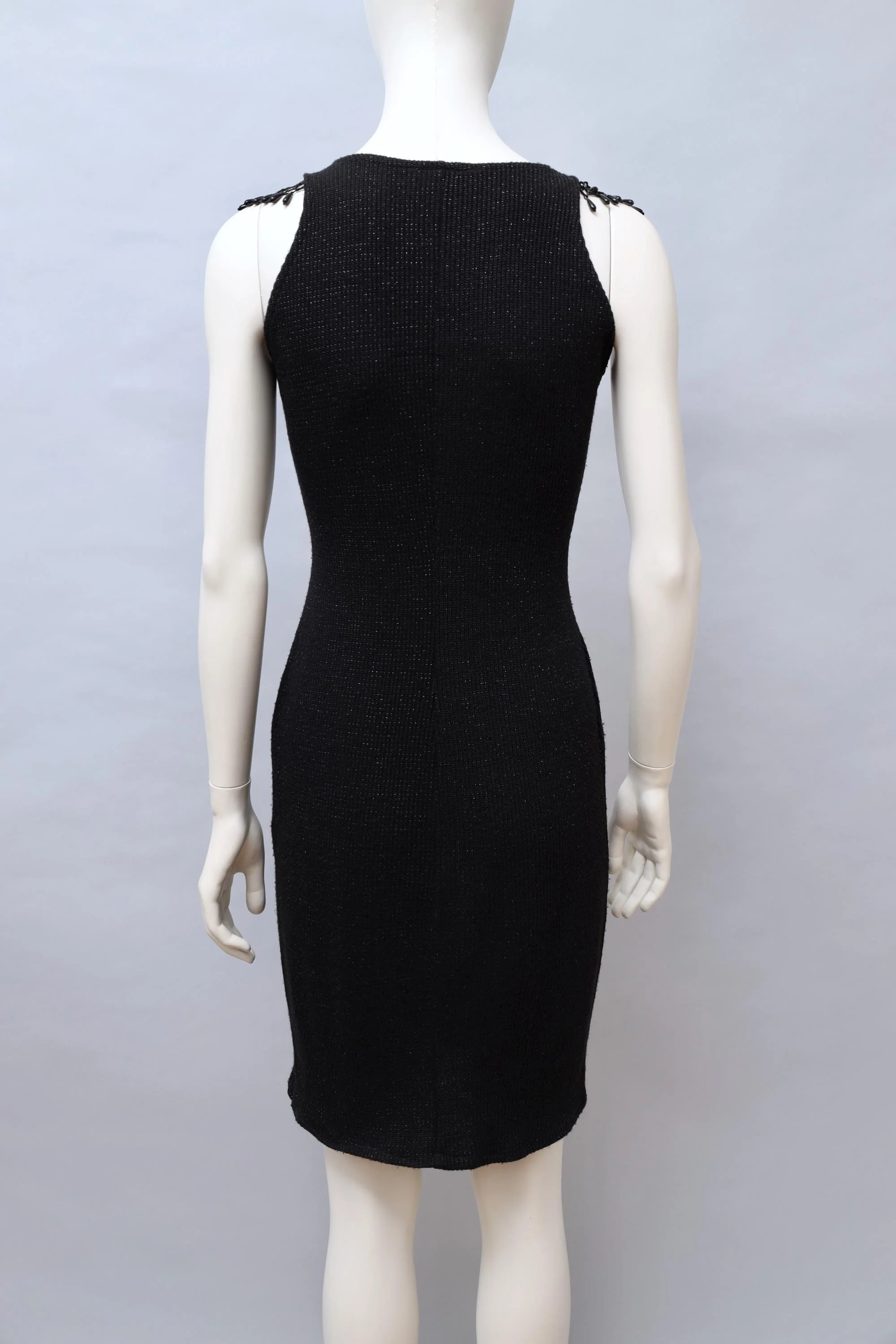 1990s Sourire de Simon Azoulay sparkling black beaded knit dress