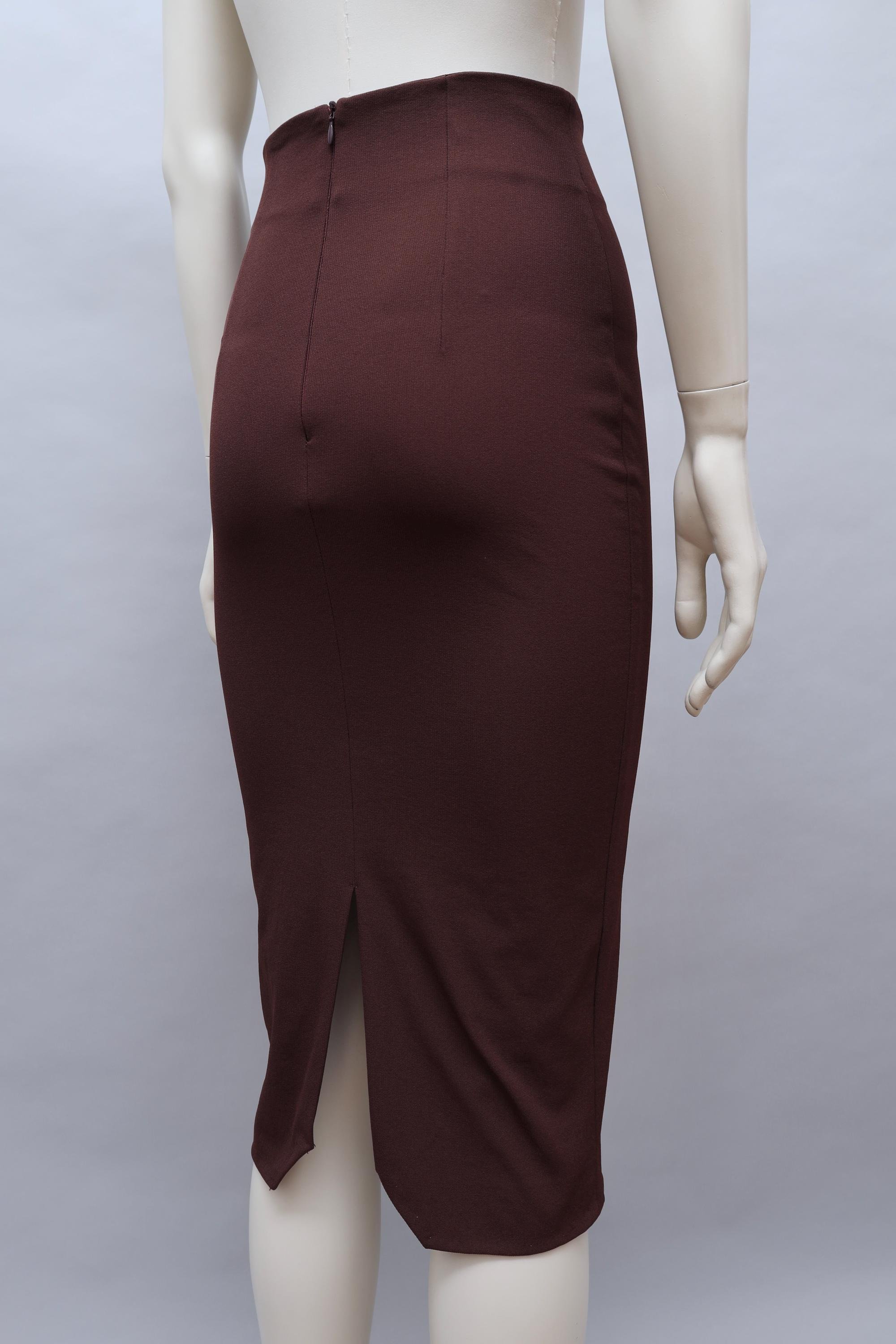 1990s Romeo Gigli G Gigli maroon ultra high waisted skirt